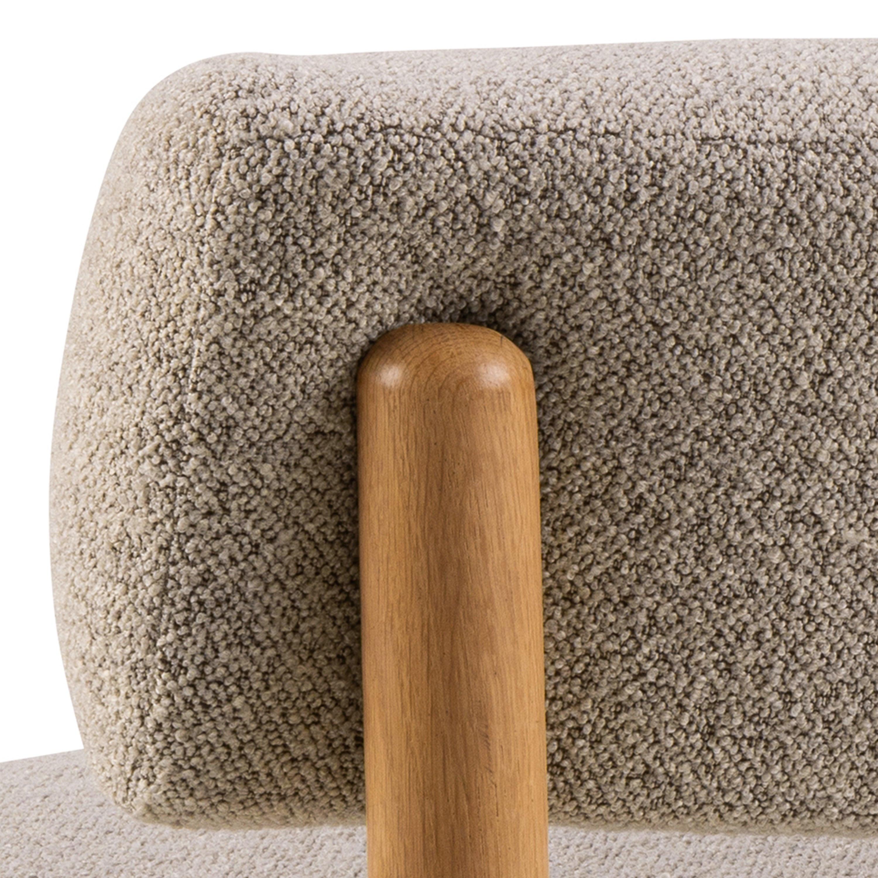 Burley Lounge Chair in Beige Fabric and Oak - image 7