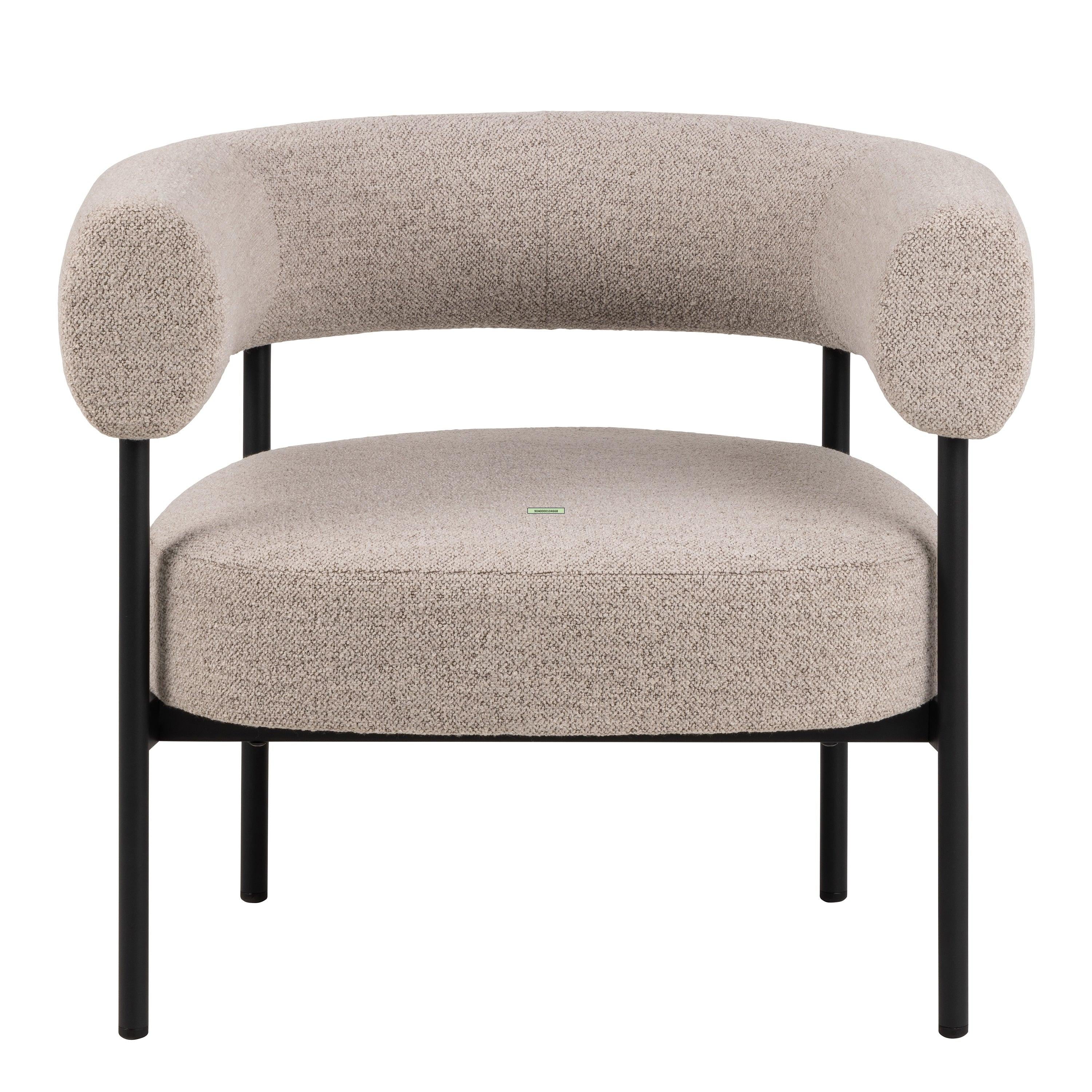 Oakfield Lounge Chair in Beige Fabic with Black Legs - image 2