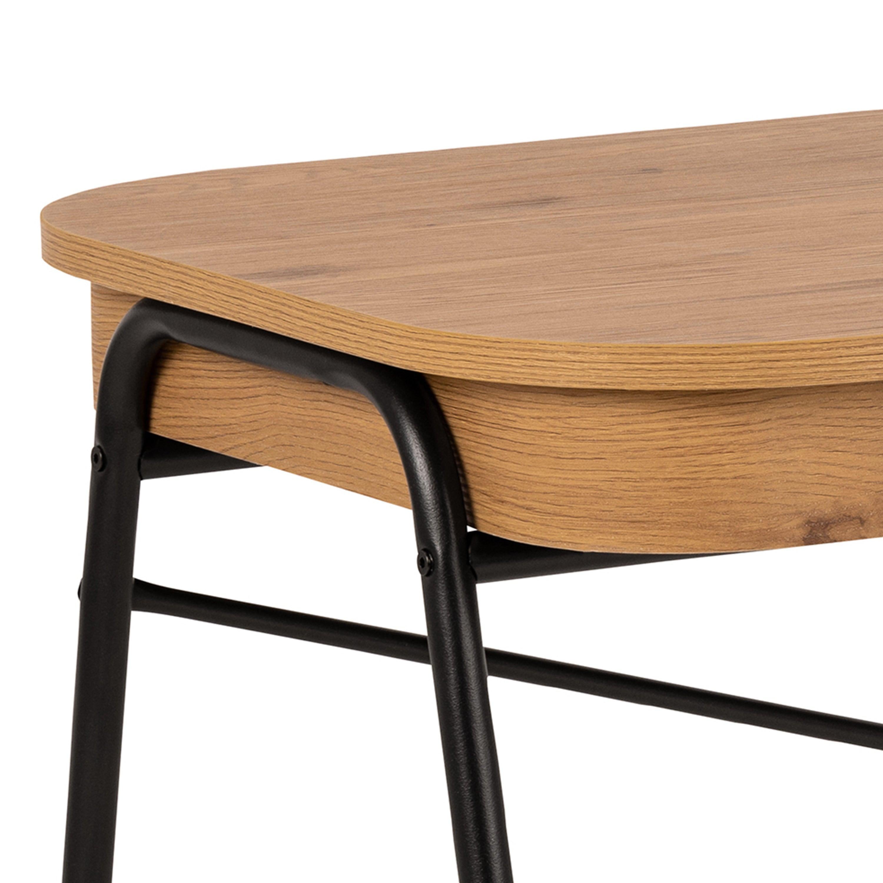 Blueton Office Desk with 2 Drawers in Black and Oak - image 10