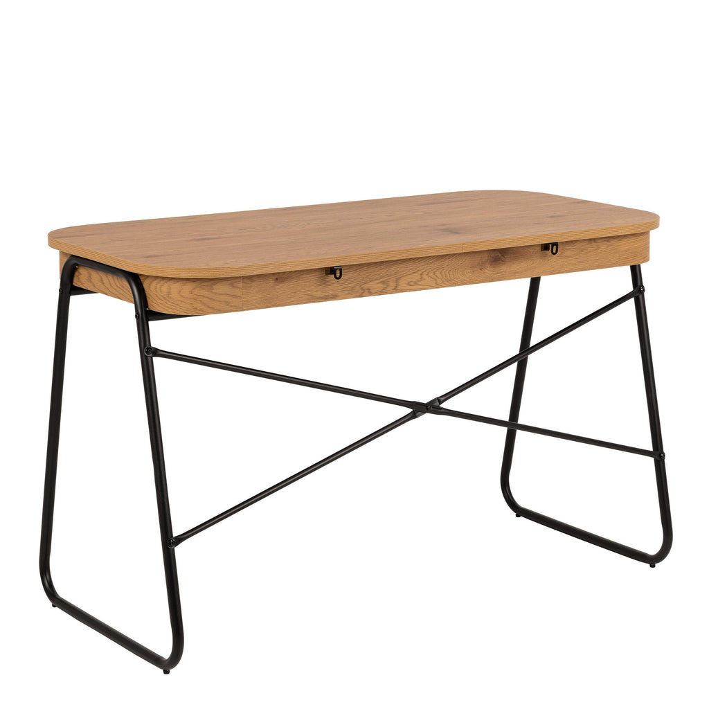 Blueton Office Desk with 2 Drawers in Black and Oak - image 3