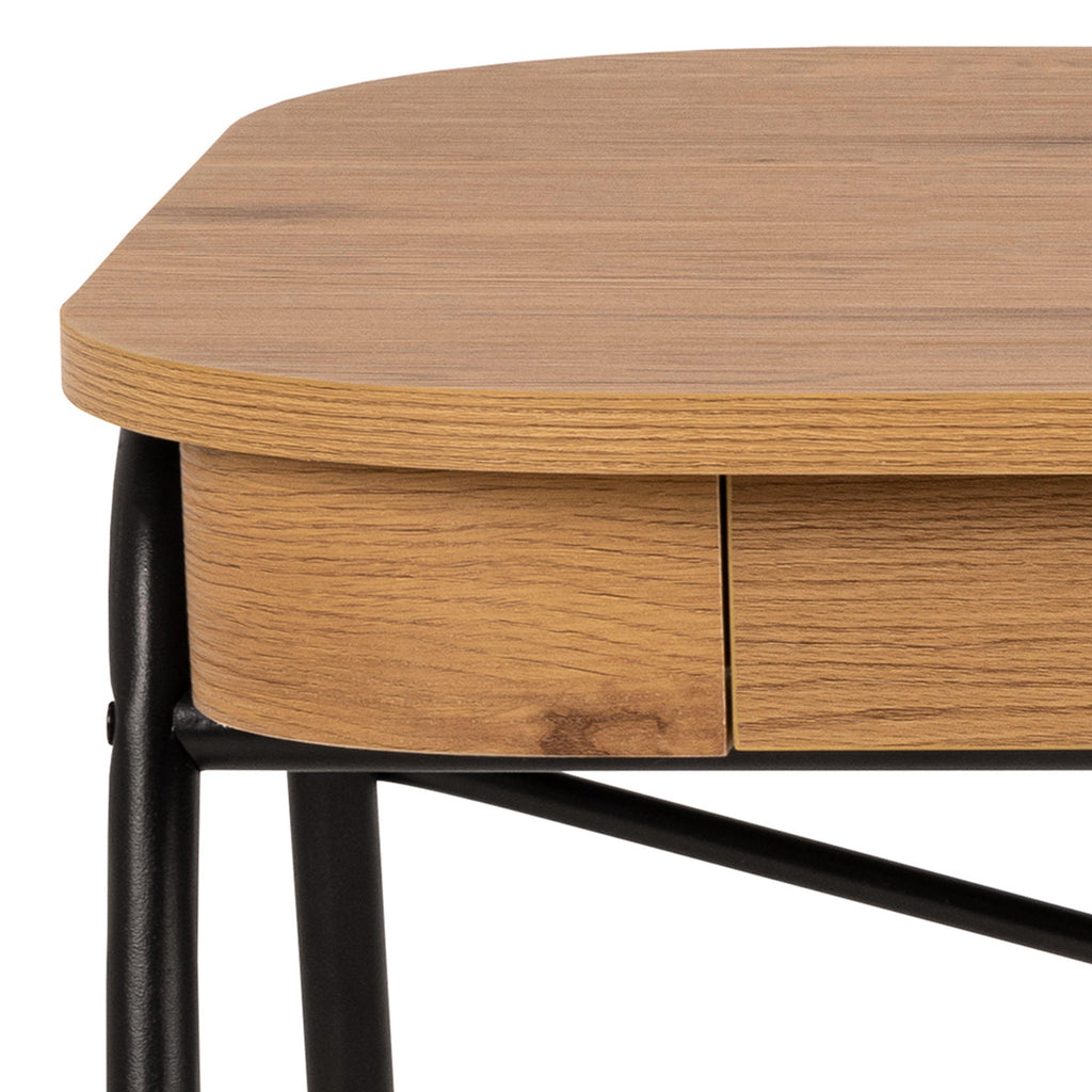Blueton Office Desk with 2 Drawers in Black and Oak - image 8