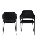 Lima Dining Chair with Armrest in Black Set of 2 - image 2