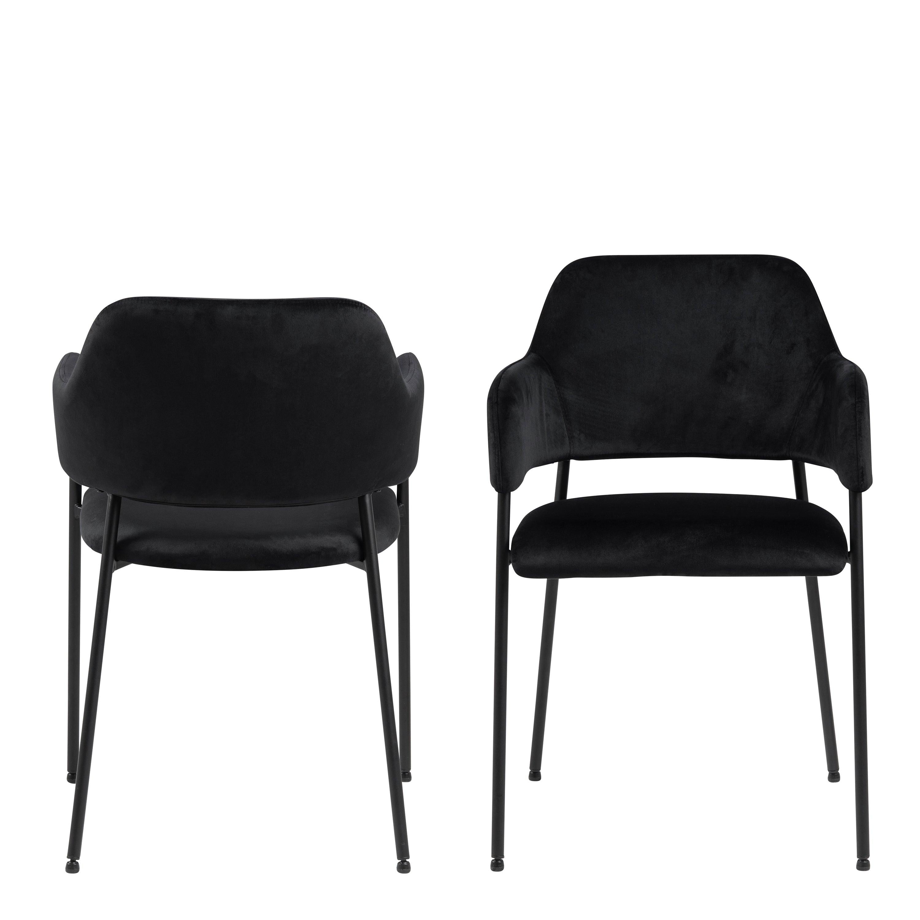 Lima Dining Chair with Armrest in Black Set of 2 - image 2