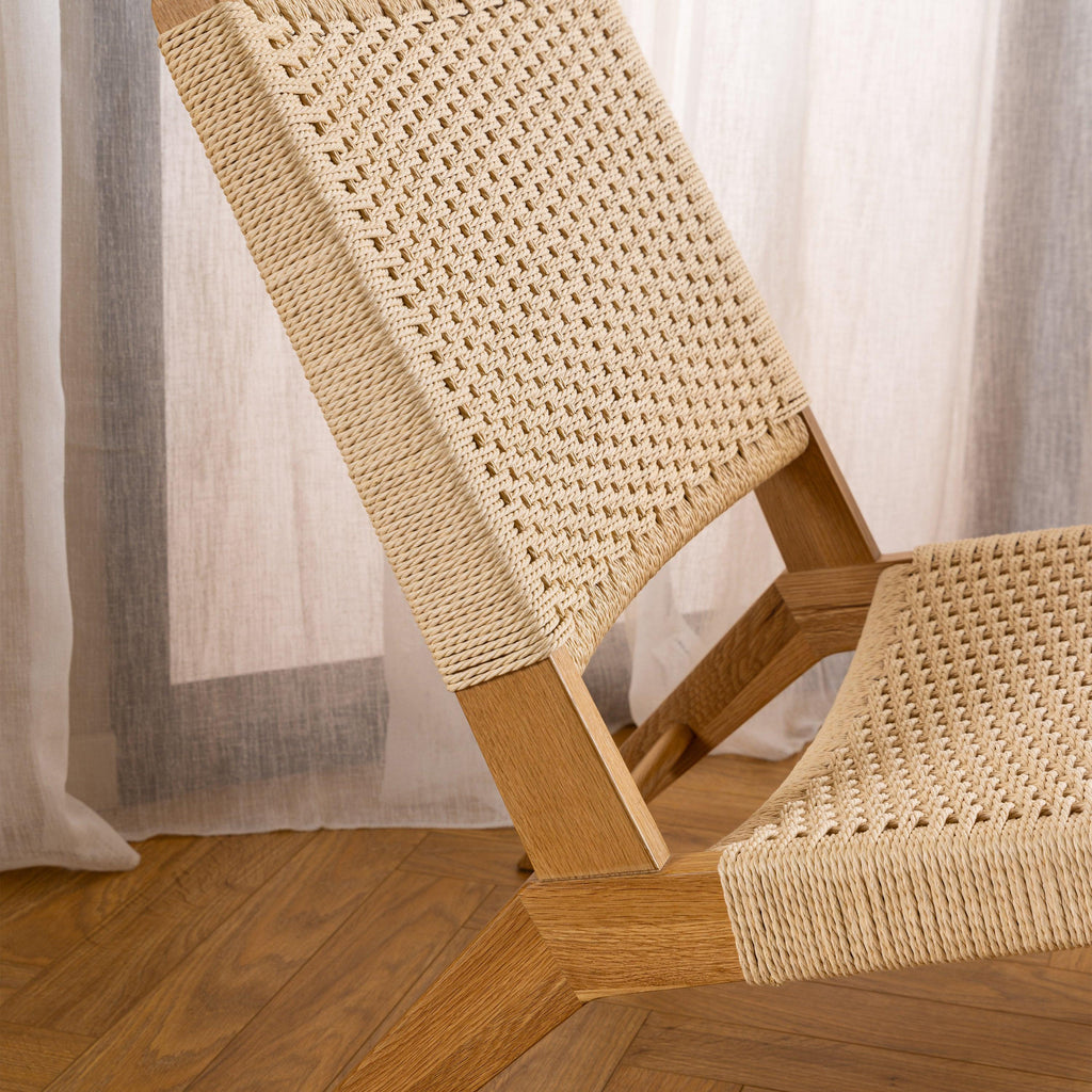Carson Lounge Chair in Off White and Oak - image 5
