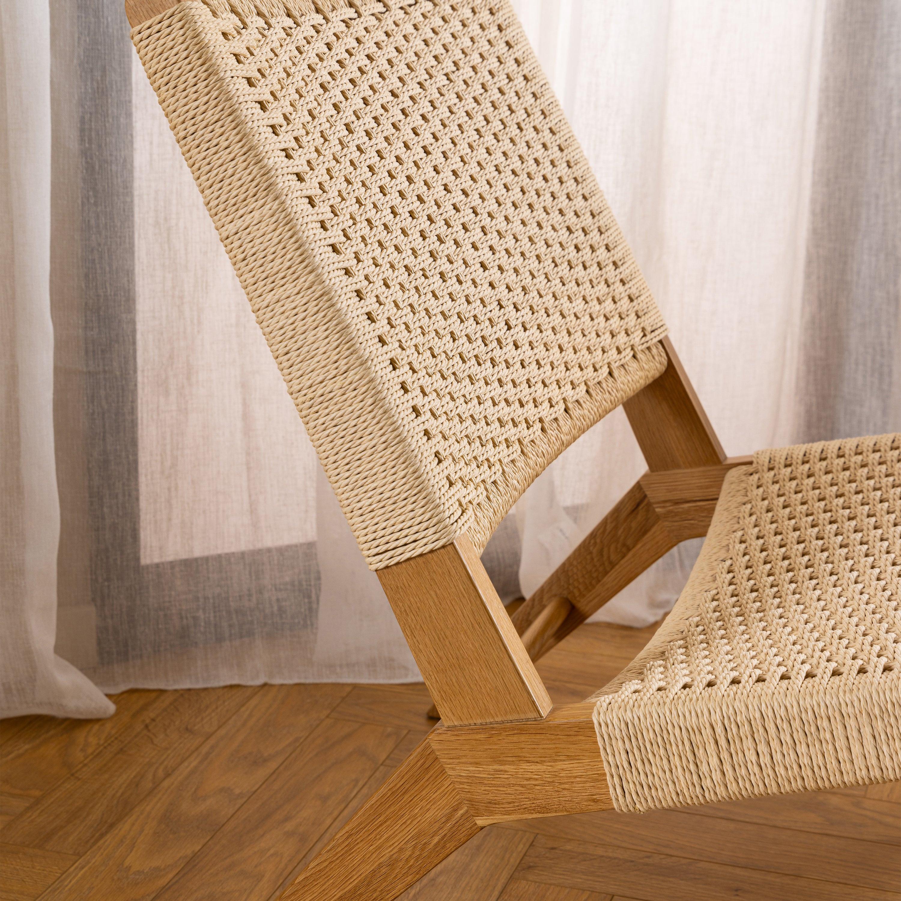 Carson Lounge Chair in Off White and Oak - image 5