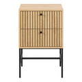 Albany 2 Drawer Bedside Table in Oak/Black Legs - image 2