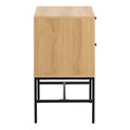 Albany 2 Drawer Bedside Table in Oak/Black Legs - image 3