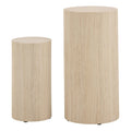 Dice Round Pedestal Set of 2 in Travertine Rough Paper - image 2