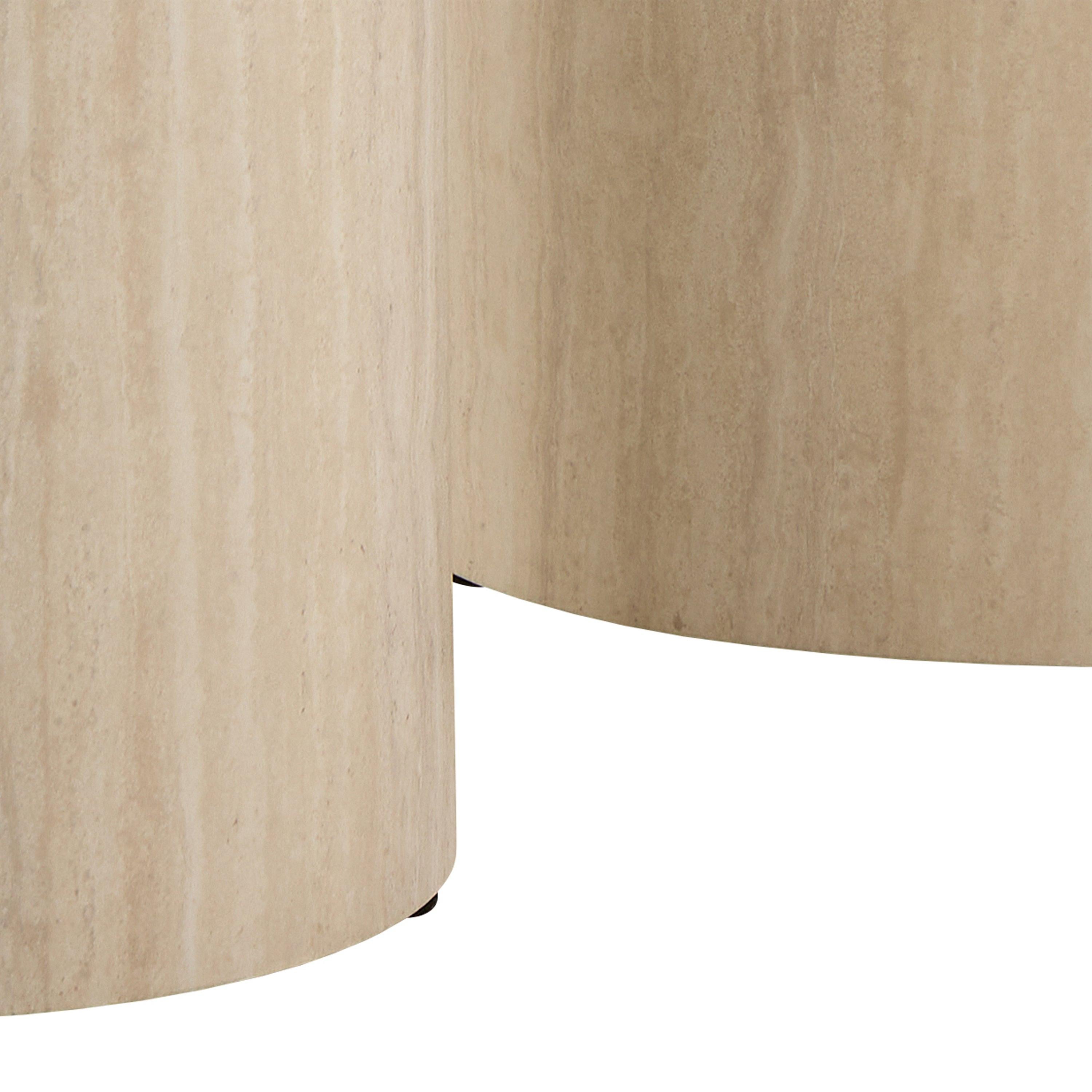 Dice Round Pedestal Set of 2 in Travertine Rough Paper - image 7