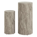 Dice Round Pedestal Set of 2 in Grey Marble and River Rough Paper - image 2