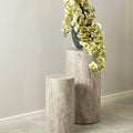 Dice Round Pedestal Set of 2 in Grey Marble and River Rough Paper - image 4