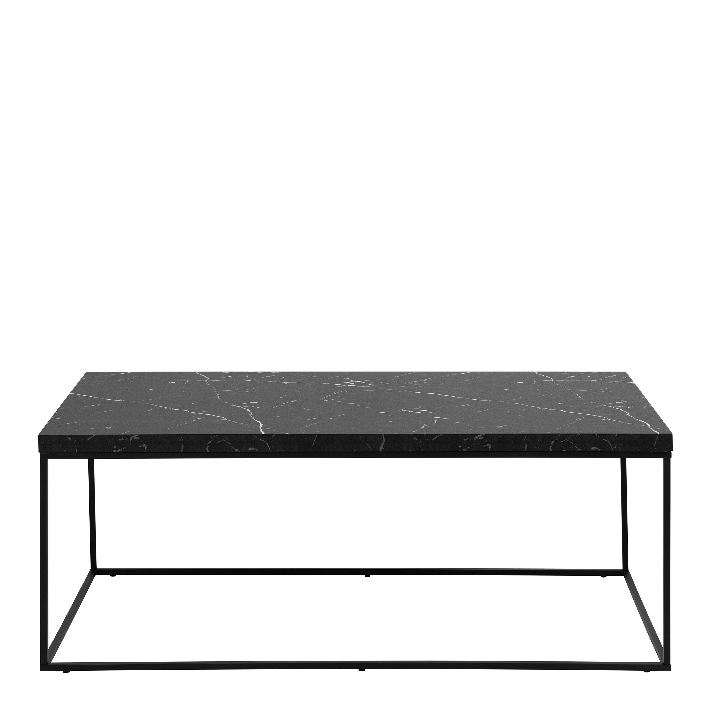 Barossa Coffee Table with Black Marble Marquina Top & Black Steel Base 110x55x45cm - image 2