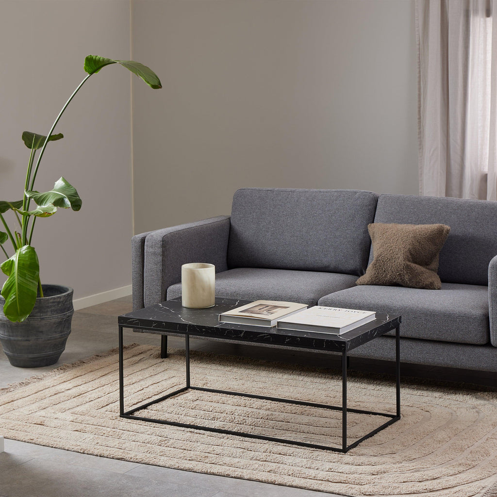 Barossa Coffee Table with Black Marble Marquina Top & Black Steel Base 110x55x45cm - image 7