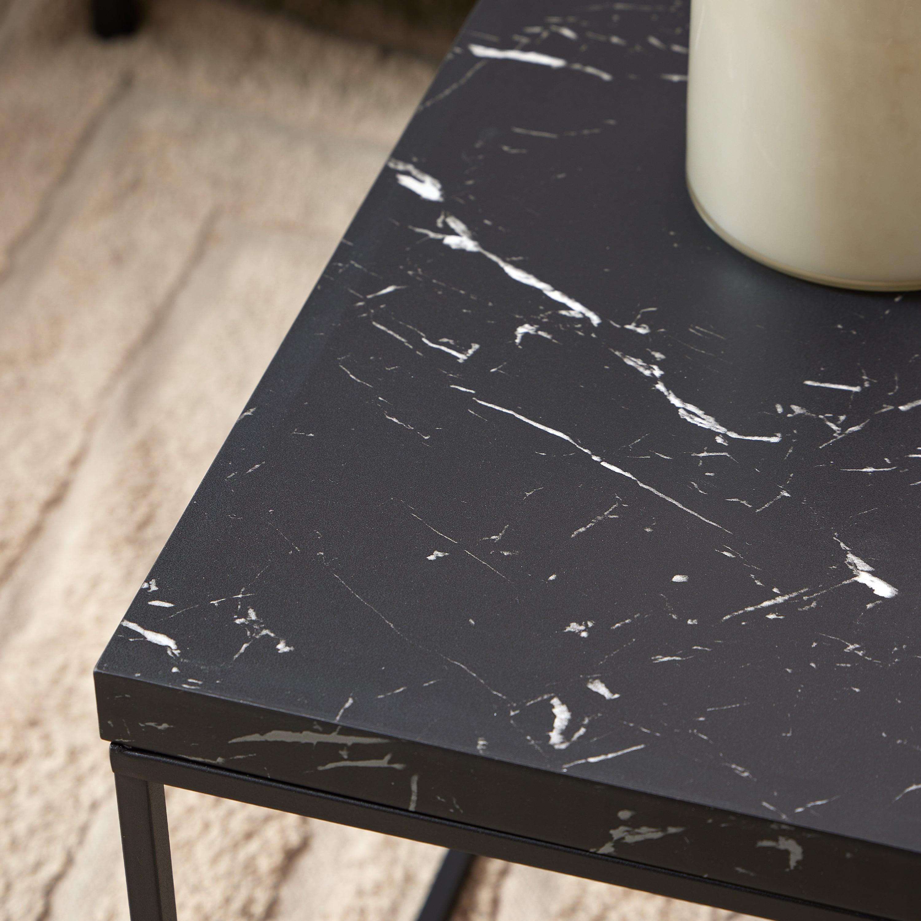 Barossa Coffee Table with Black Marble Marquina Top & Black Steel Base 110x55x45cm - image 3
