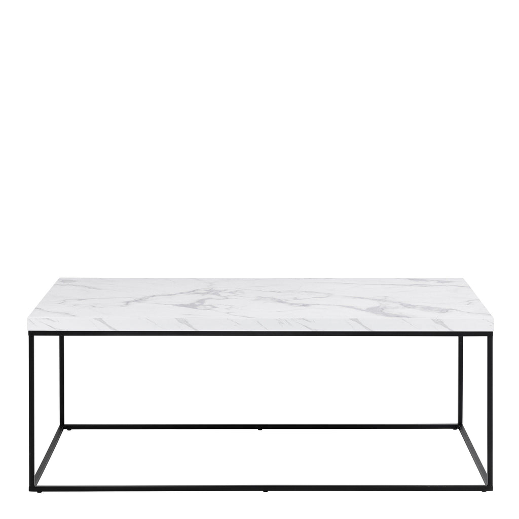 Barossa Coffee Table with White Marble Carrara Top & Black Steel Base 110x55x45cm - image 2
