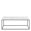 Barossa Coffee Table with White Marble Carrara Top & Black Steel Base 110x55x45cm - image 2