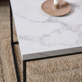 Barossa Coffee Table with White Marble Carrara Top & Black Steel Base 110x55x45cm - image 4