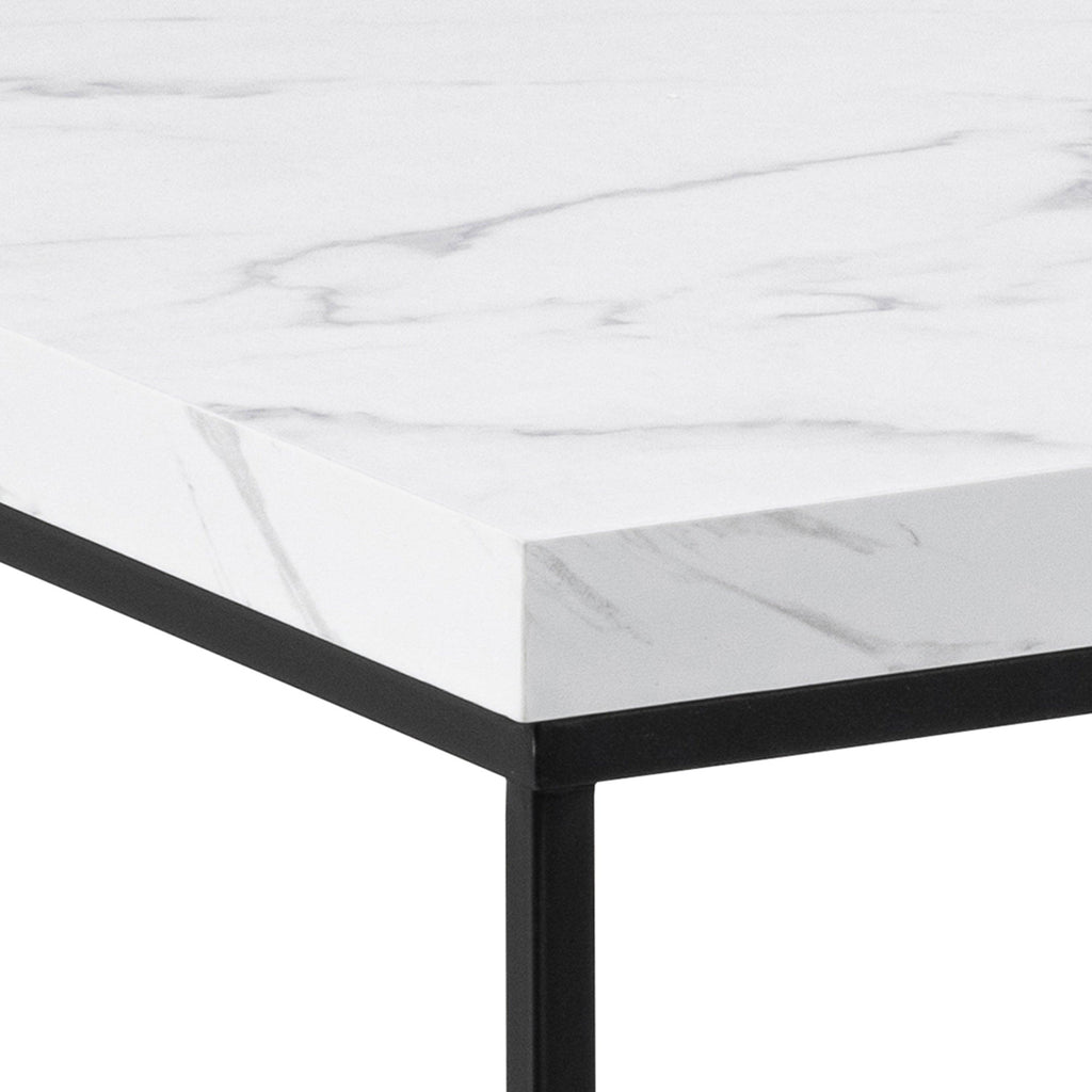 Barossa Coffee Table with White Marble Carrara Top & Black Steel Base 110x55x45cm - image 5