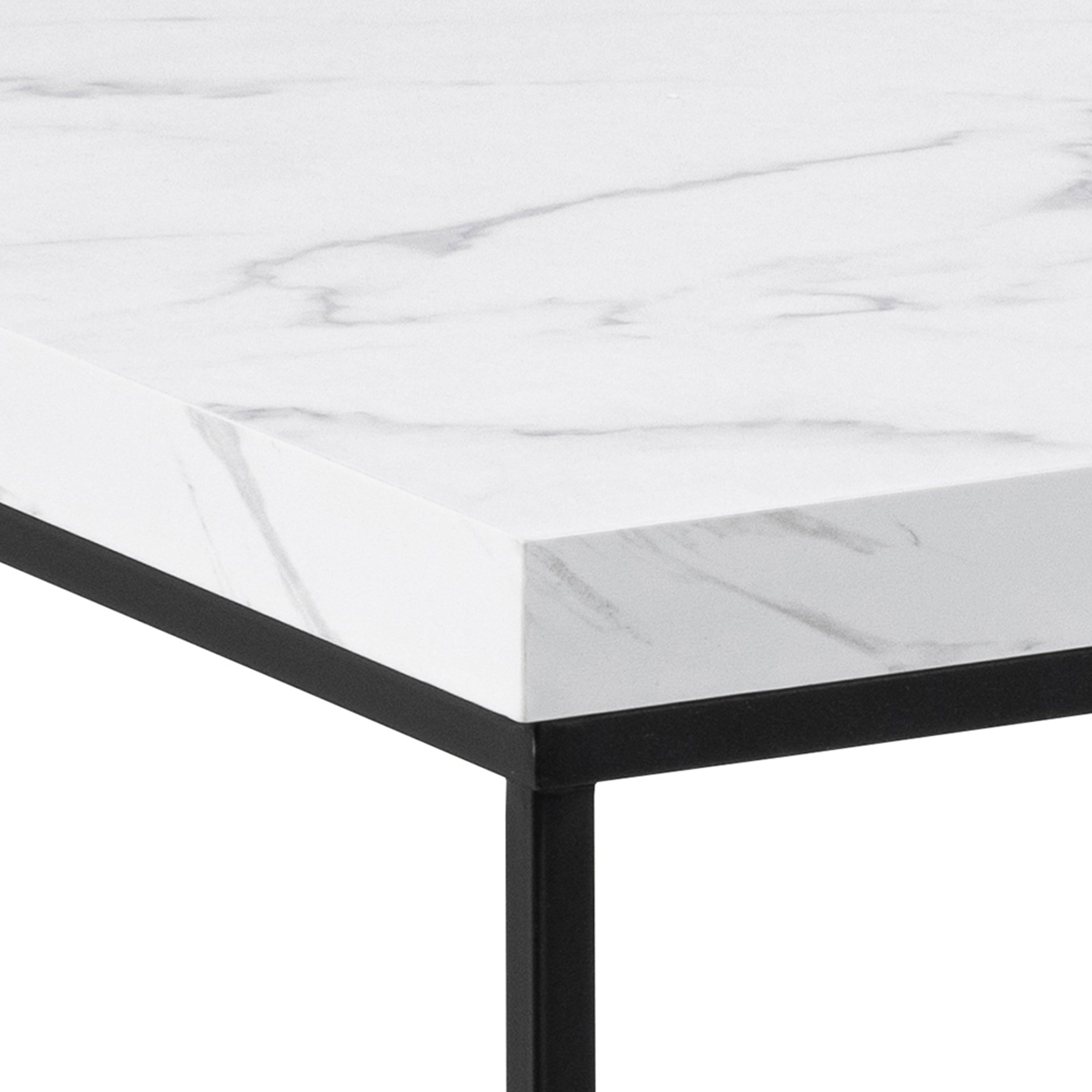 Barossa Coffee Table with White Marble Carrara Top & Black Steel Base 110x55x45cm - image 5
