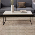 Barossa Coffee Table with Travertine Rough Paper Top & Black Powder Steel Base 110x55x45cm - image 3