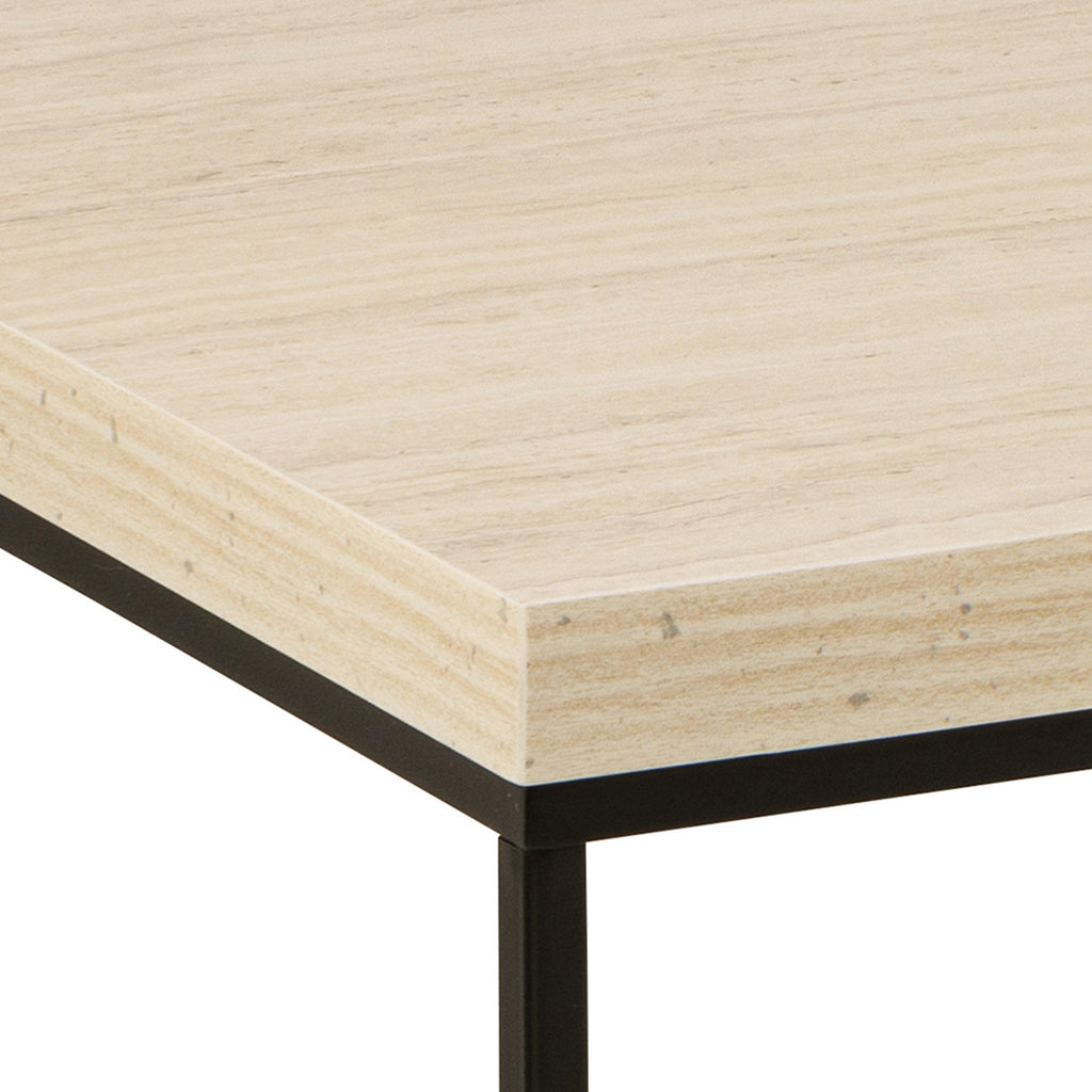 Barossa Coffee Table with Travertine Rough Paper Top & Black Powder Steel Base 110x55x45cm - image 5
