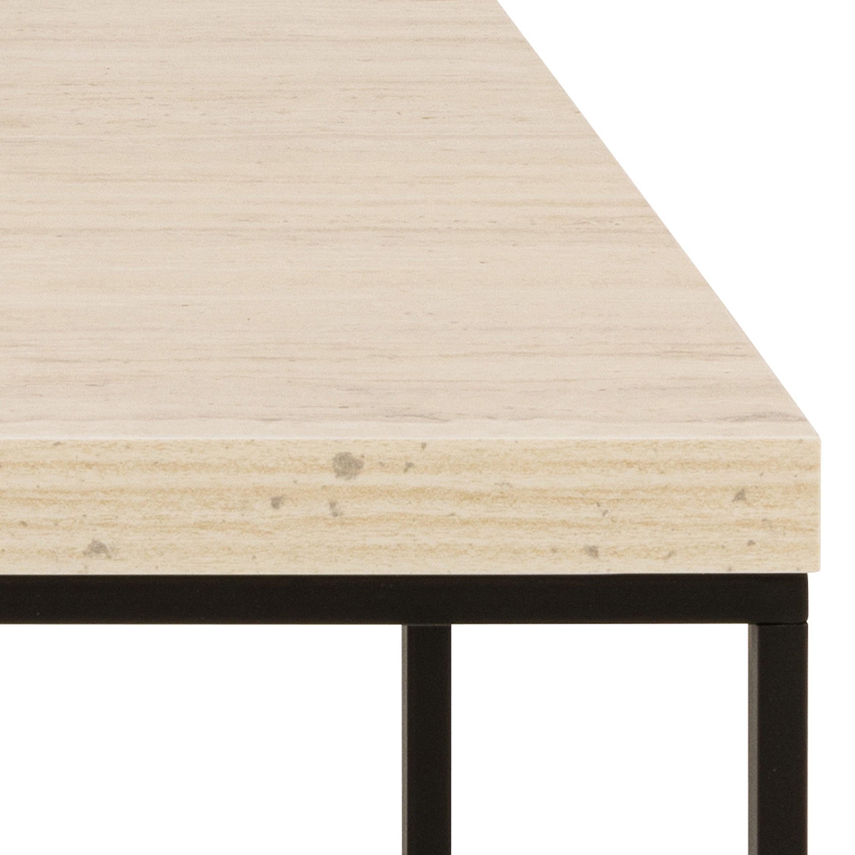 Barossa Coffee Table with Travertine Rough Paper Top & Black Powder Steel Base 110x55x45cm - image 6