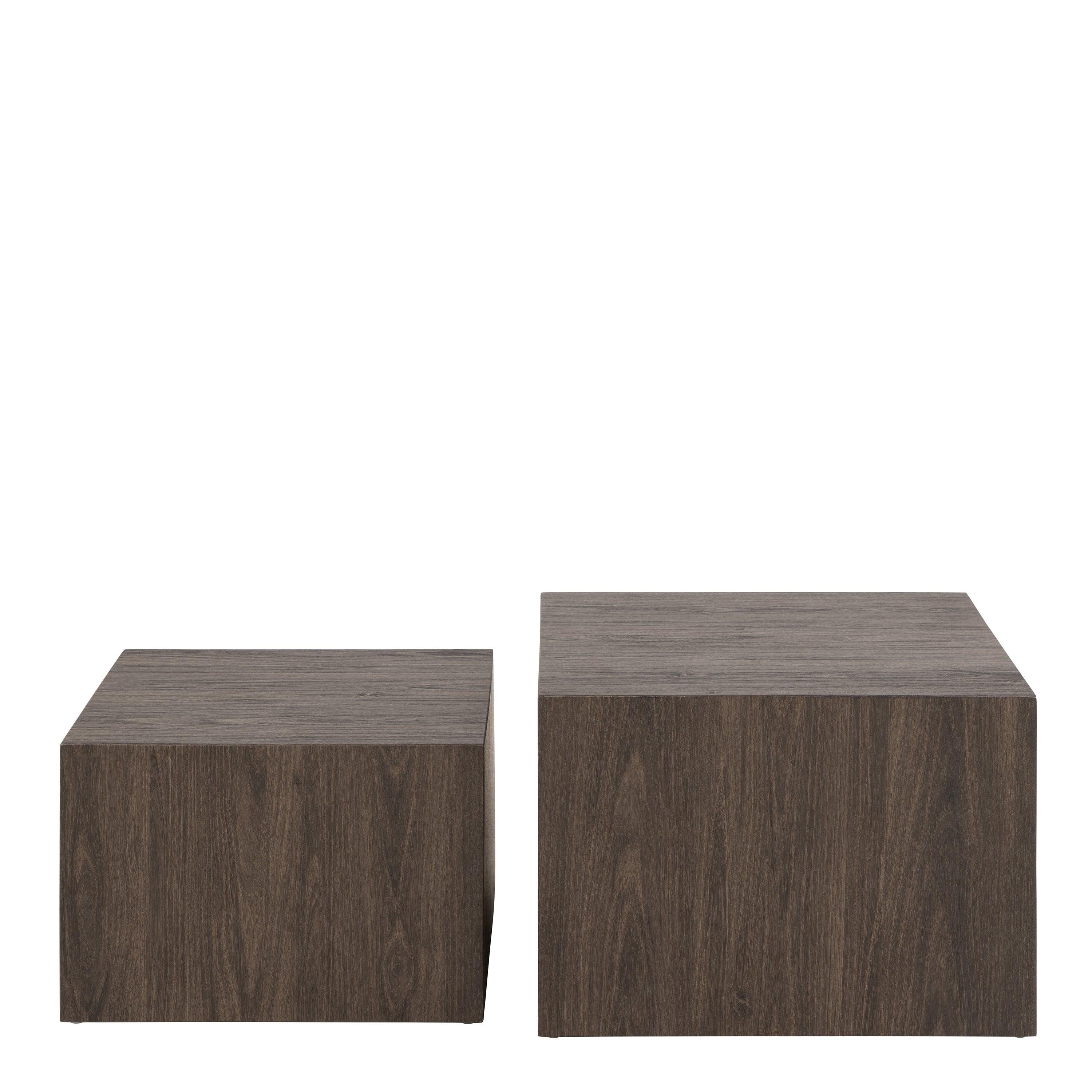 Dice Square Coffee Table Set in Smoked Ash - image 2