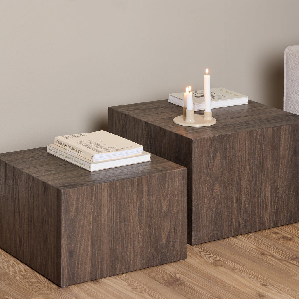 Dice Square Coffee Table Set in Smoked Ash - image 4