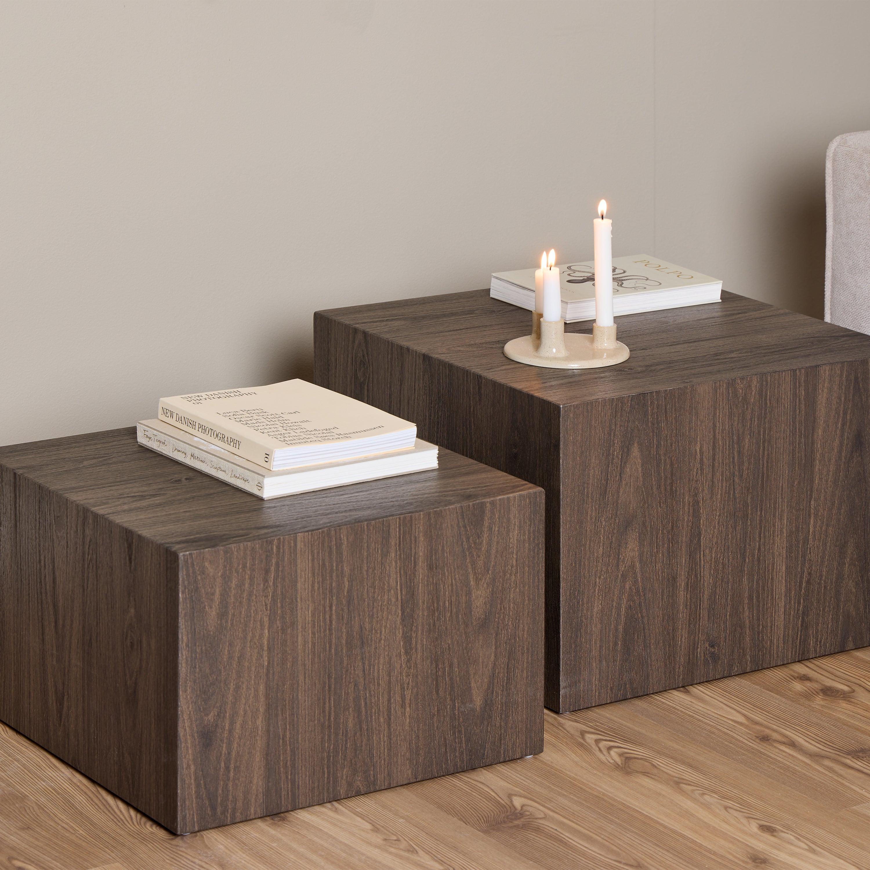 Dice Square Coffee Table Set in Smoked Ash - image 4