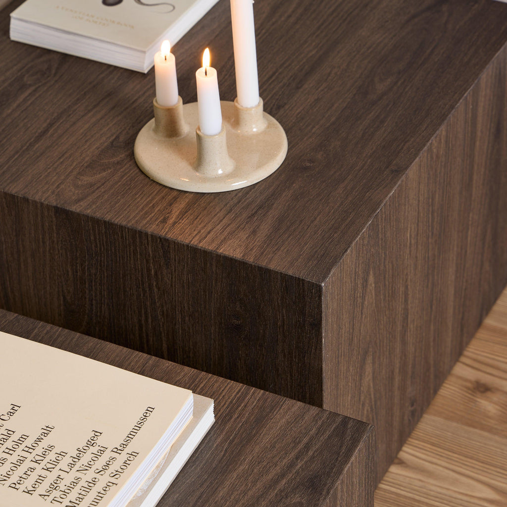 Dice Square Coffee Table Set in Smoked Ash - image 5