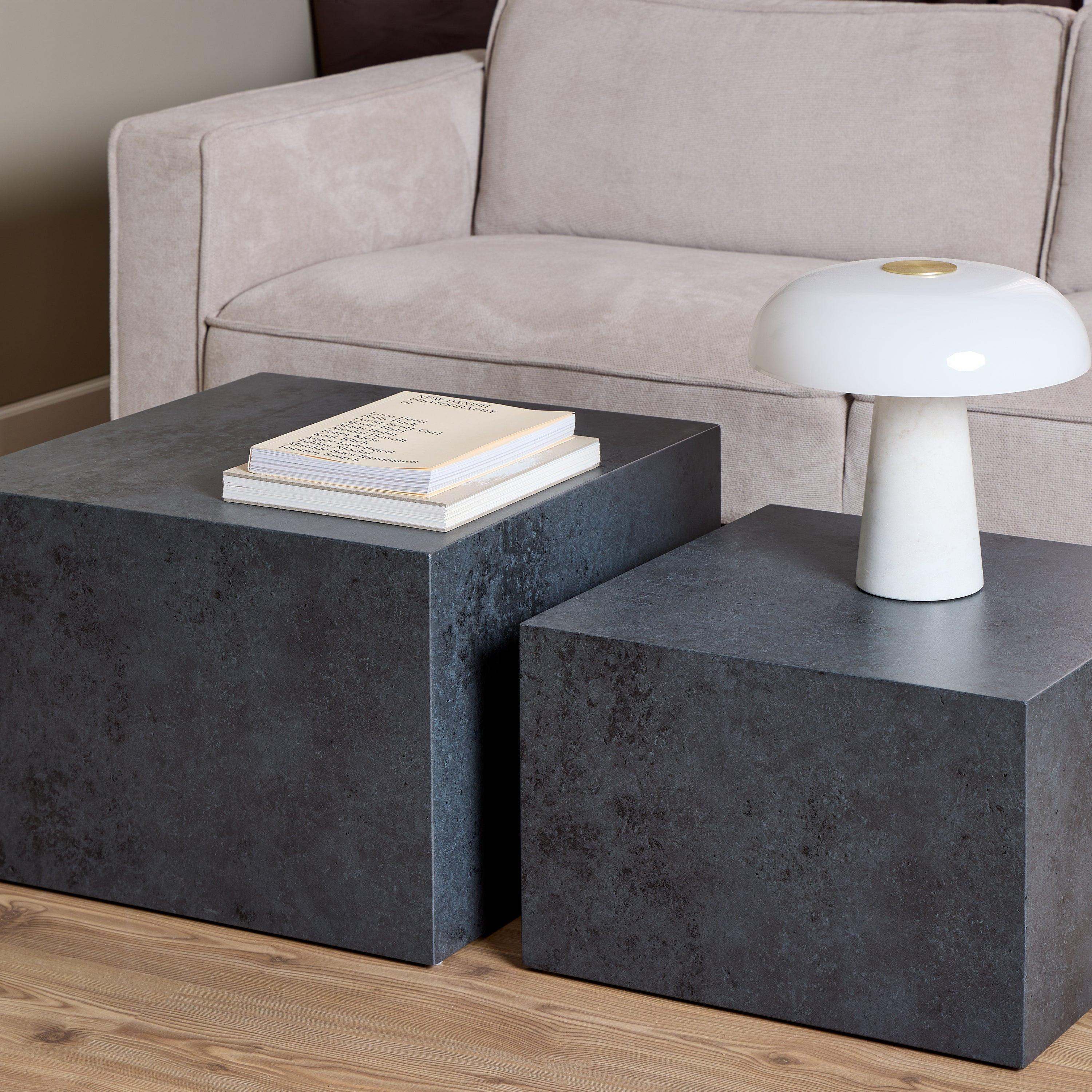 Dice Square Coffee Table Set in Black Ocean Rough Paper - image 4