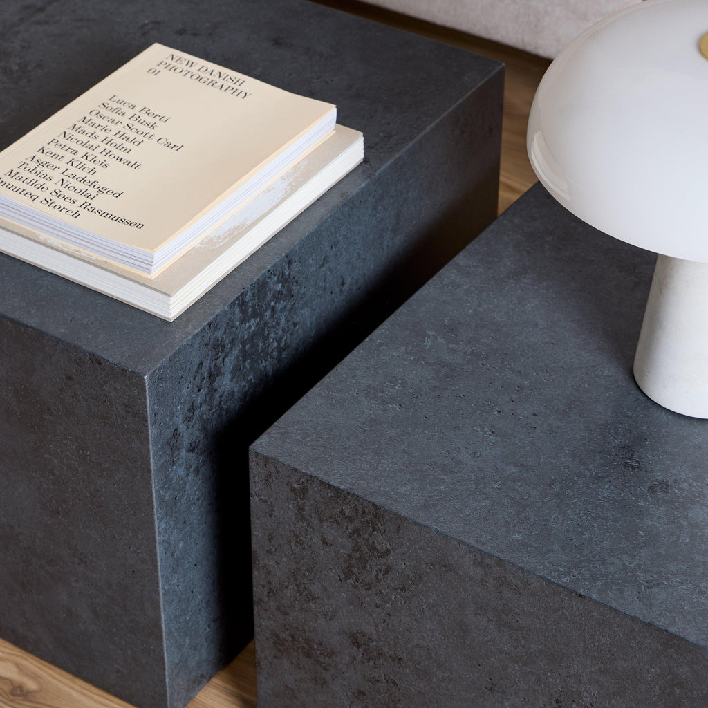 Dice Square Coffee Table Set in Black Ocean Rough Paper - image 5