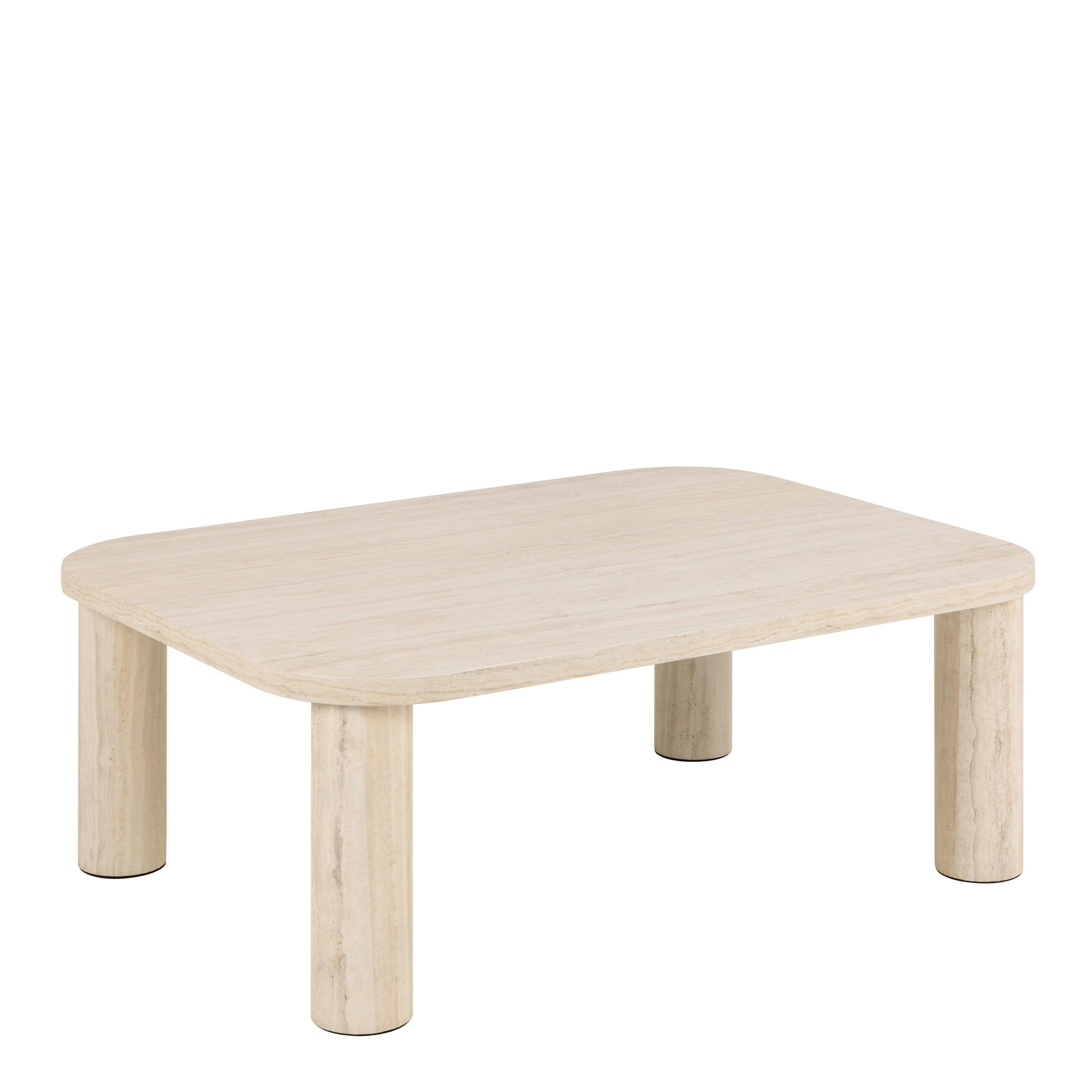 Solano Rectangular Coffee Table in Light Travertine 100 x 75 cm