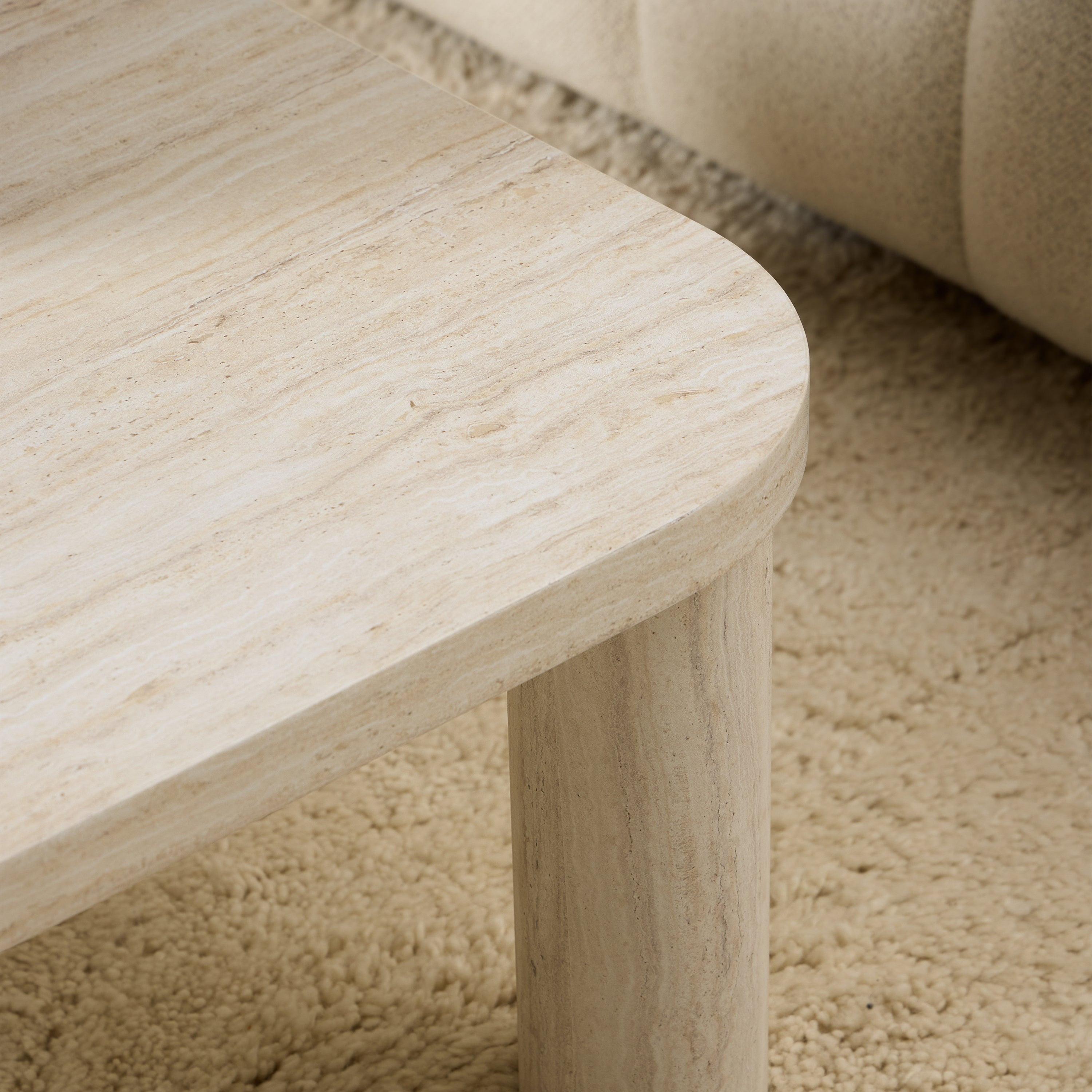 Solano Rectangular Coffee Table in Light Travertine 100 x 75 cm - image 4
