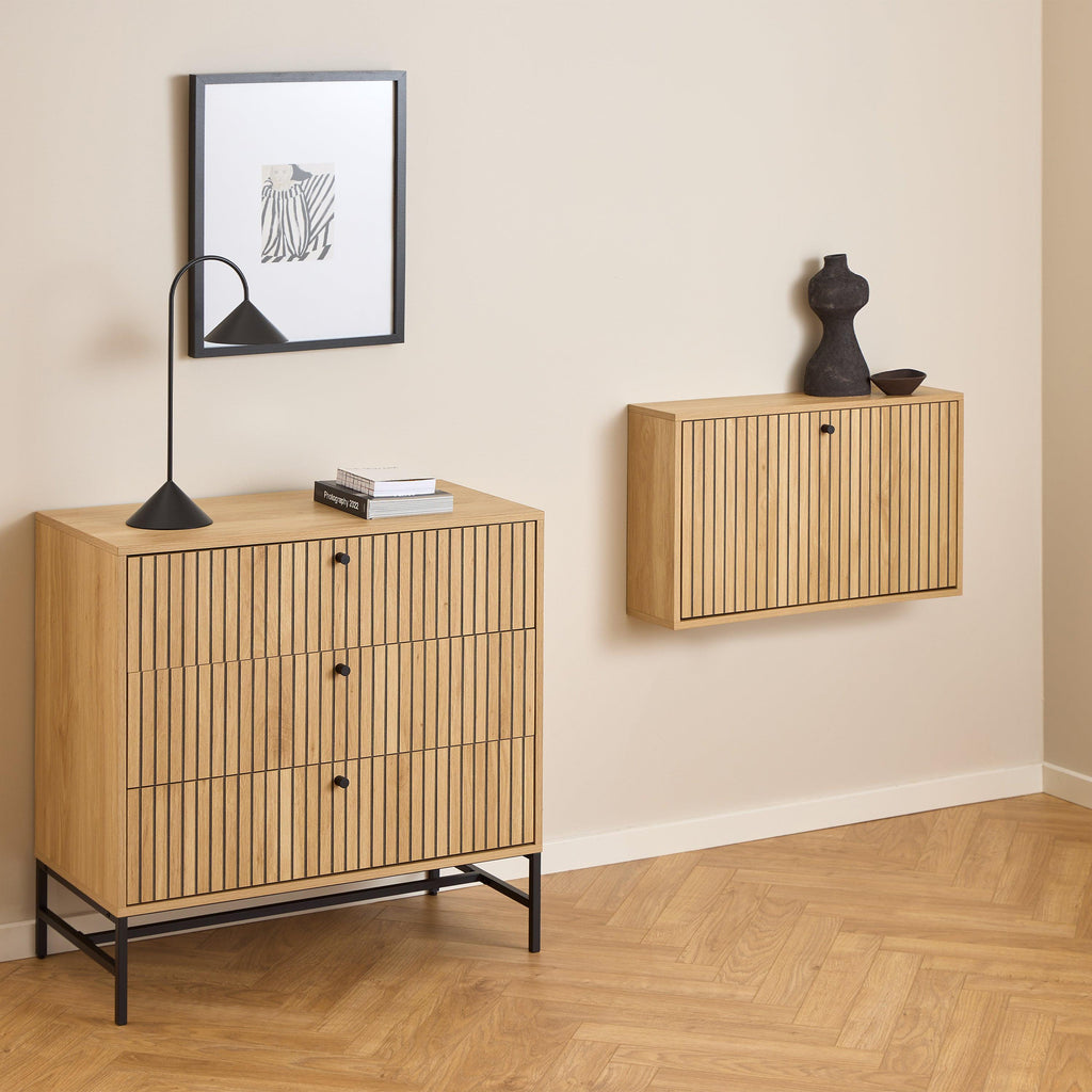 Albany Shoe Cabinet 1 Flip Down Door in Oak - image 6