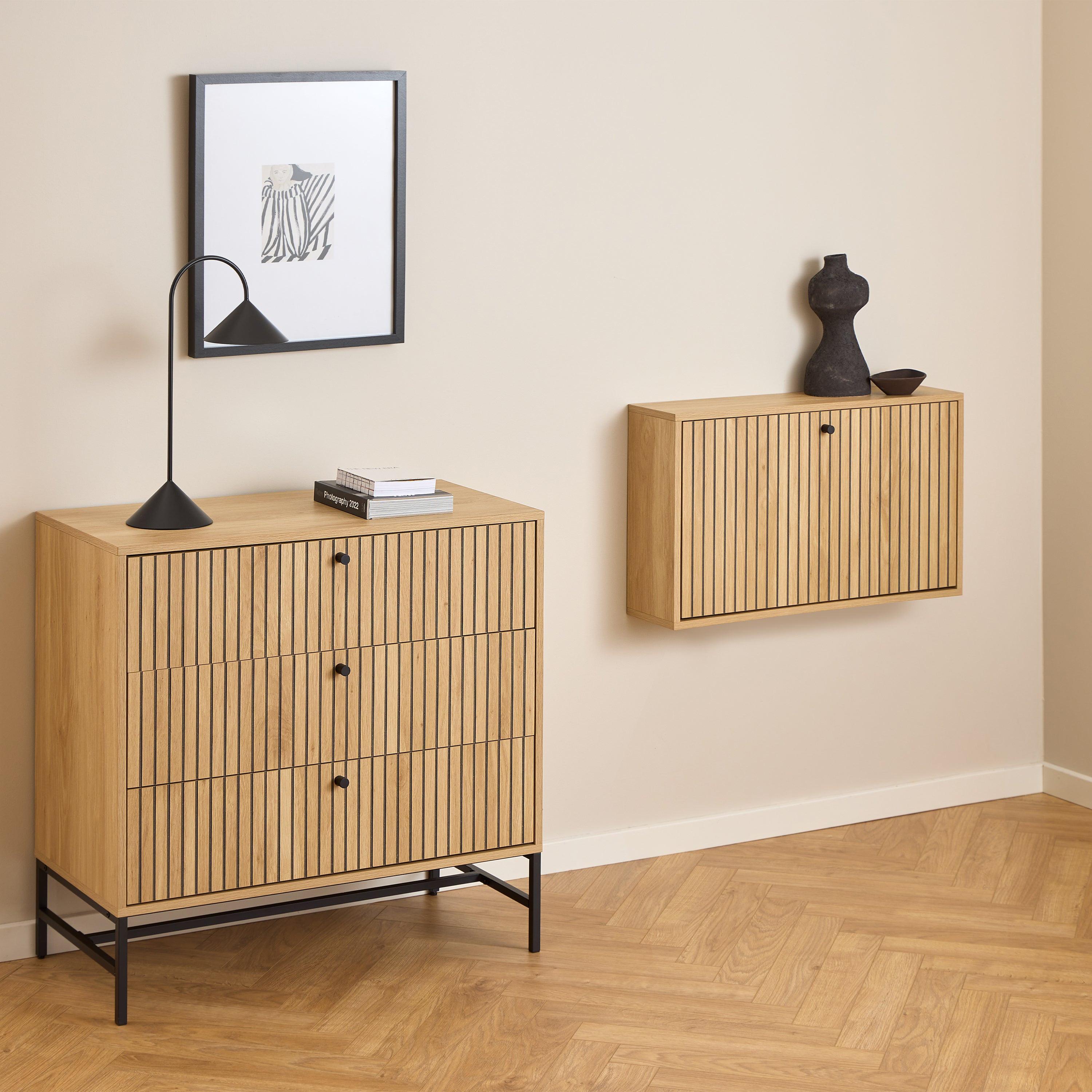 Albany Shoe Cabinet 1 Flip Down Door in Oak - image 6