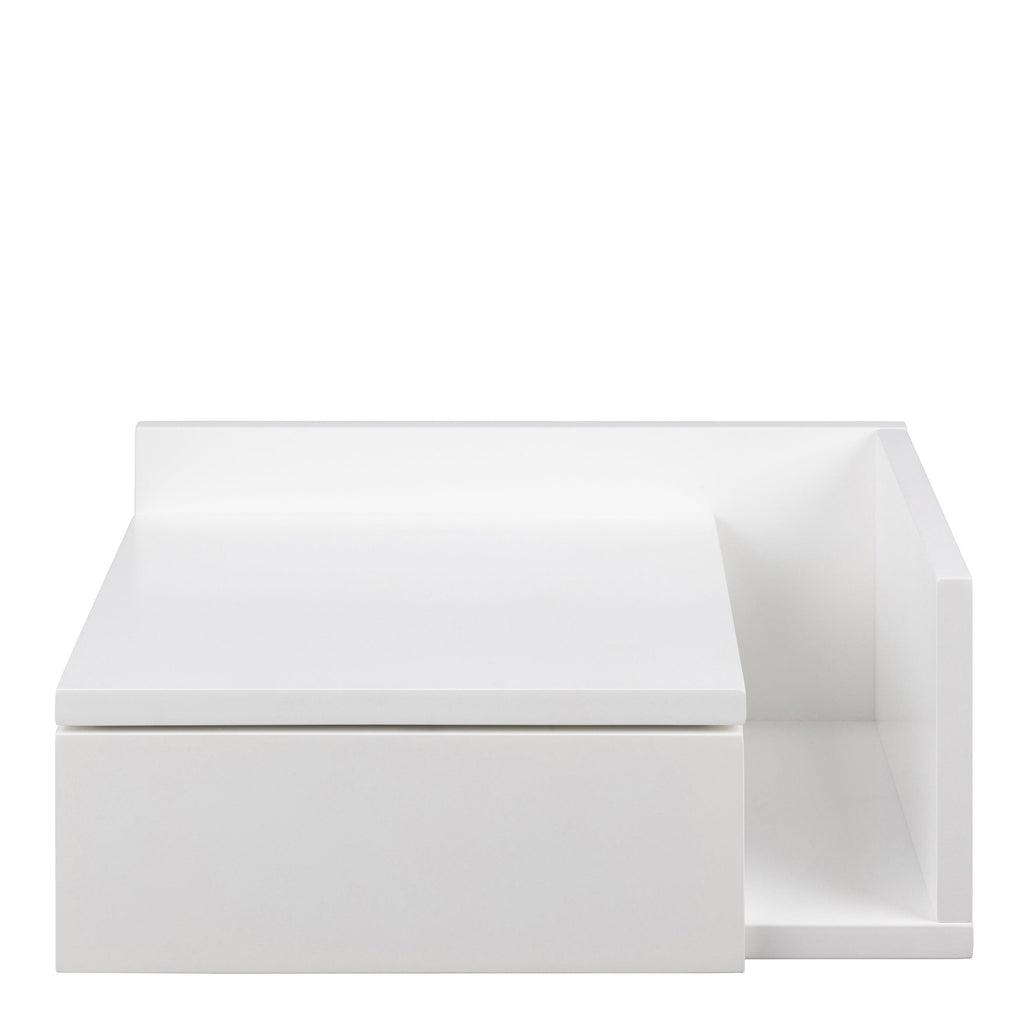 Ashlan 1 Drawer Wall Mounted Square Bedside Table in White - image 2