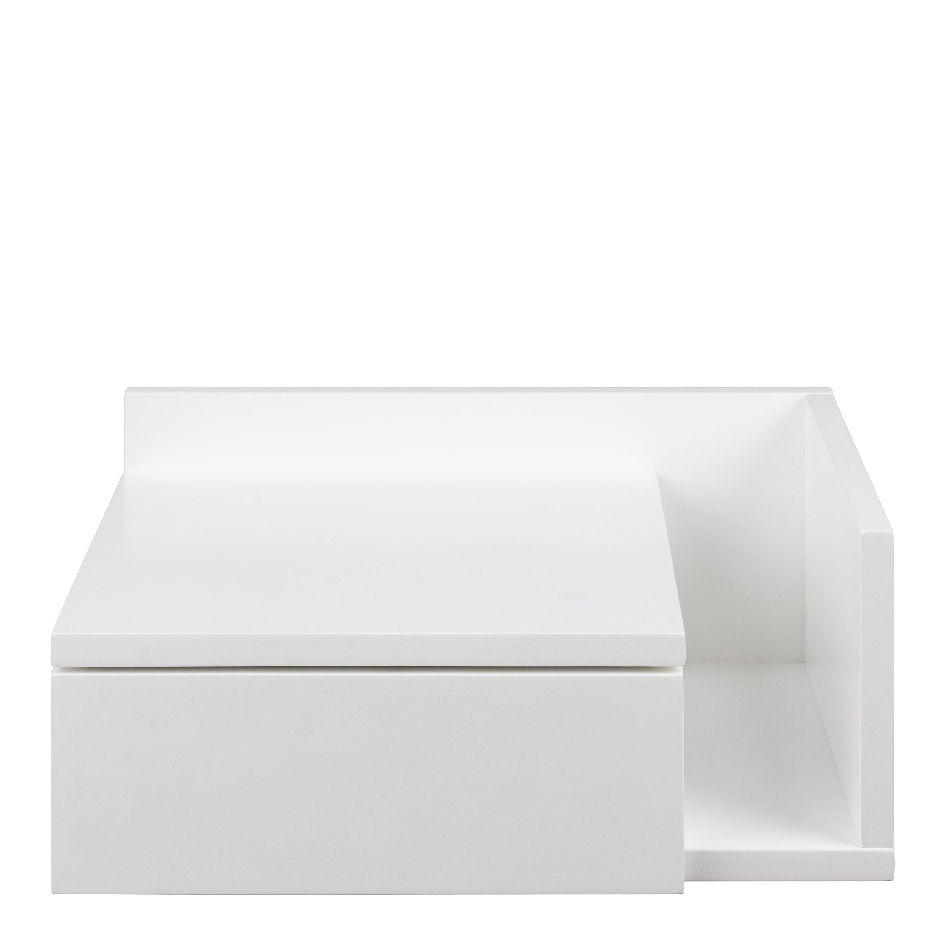 Ashlan 1 Drawer Wall Mounted Square Bedside Table in White - image 2