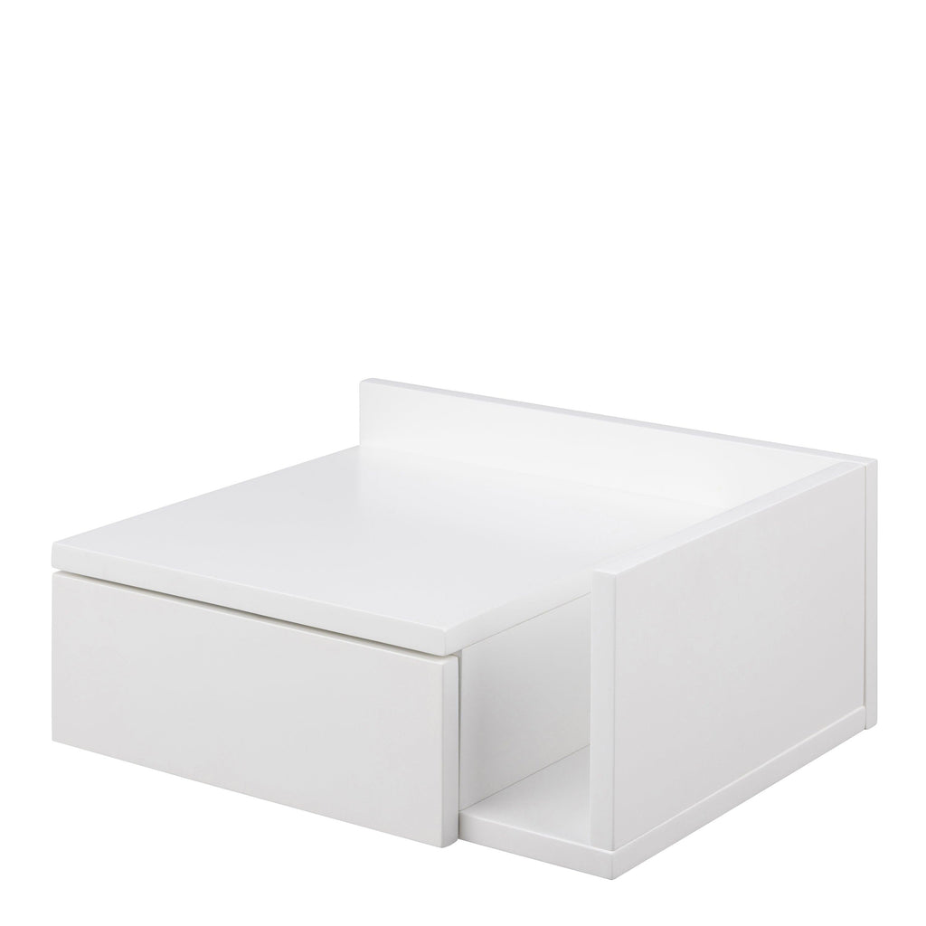 Ashlan 1 Drawer Wall Mounted Square Bedside Table in White - image 4