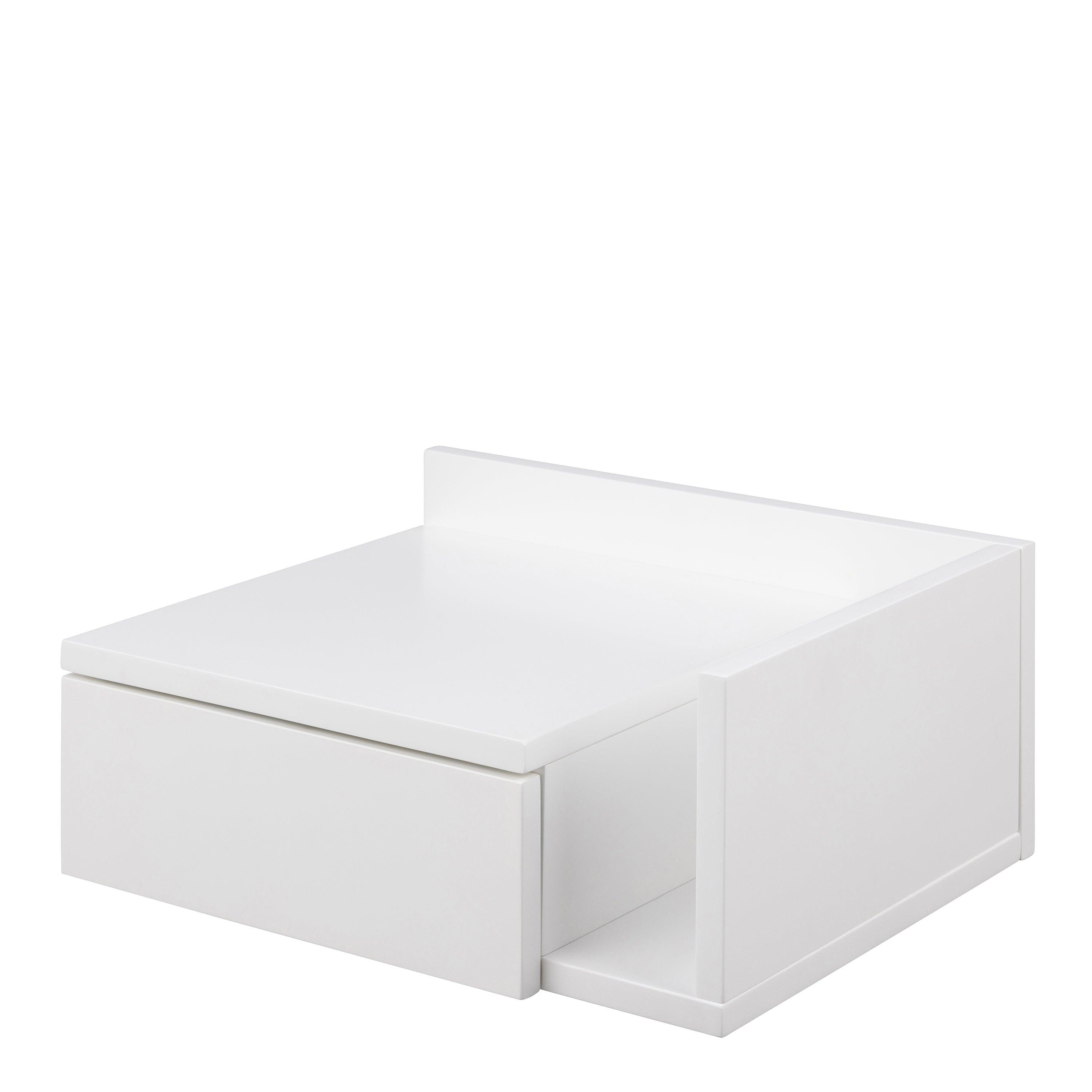 Ashlan 1 Drawer Wall Mounted Square Bedside Table in White - image 4
