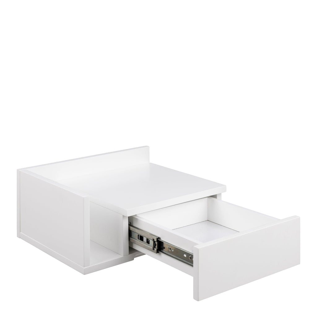 Ashlan 1 Drawer Wall Mounted Square Bedside Table in White - image 5