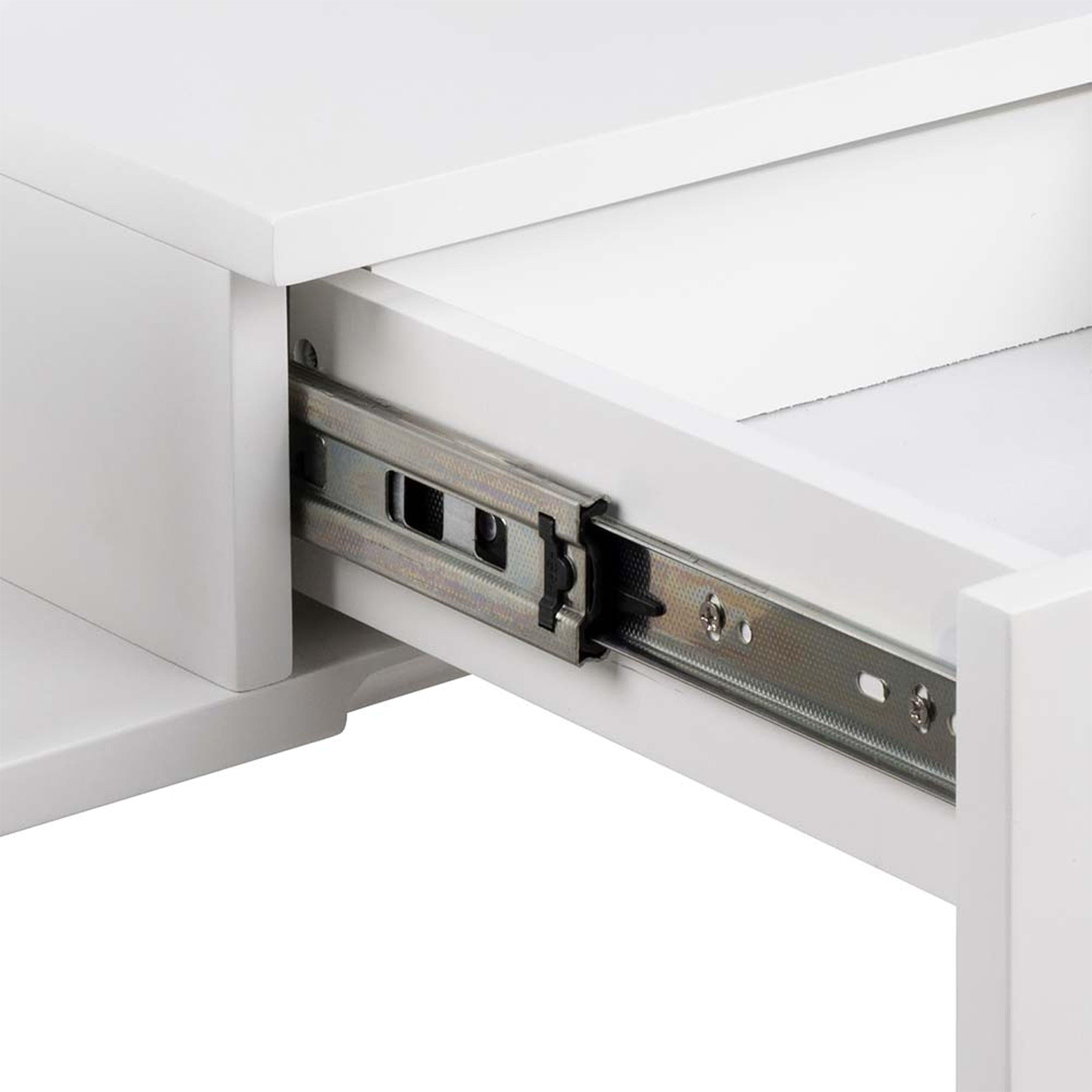 Ashlan 1 Drawer Wall Mounted Square Bedside Table in White - image 8