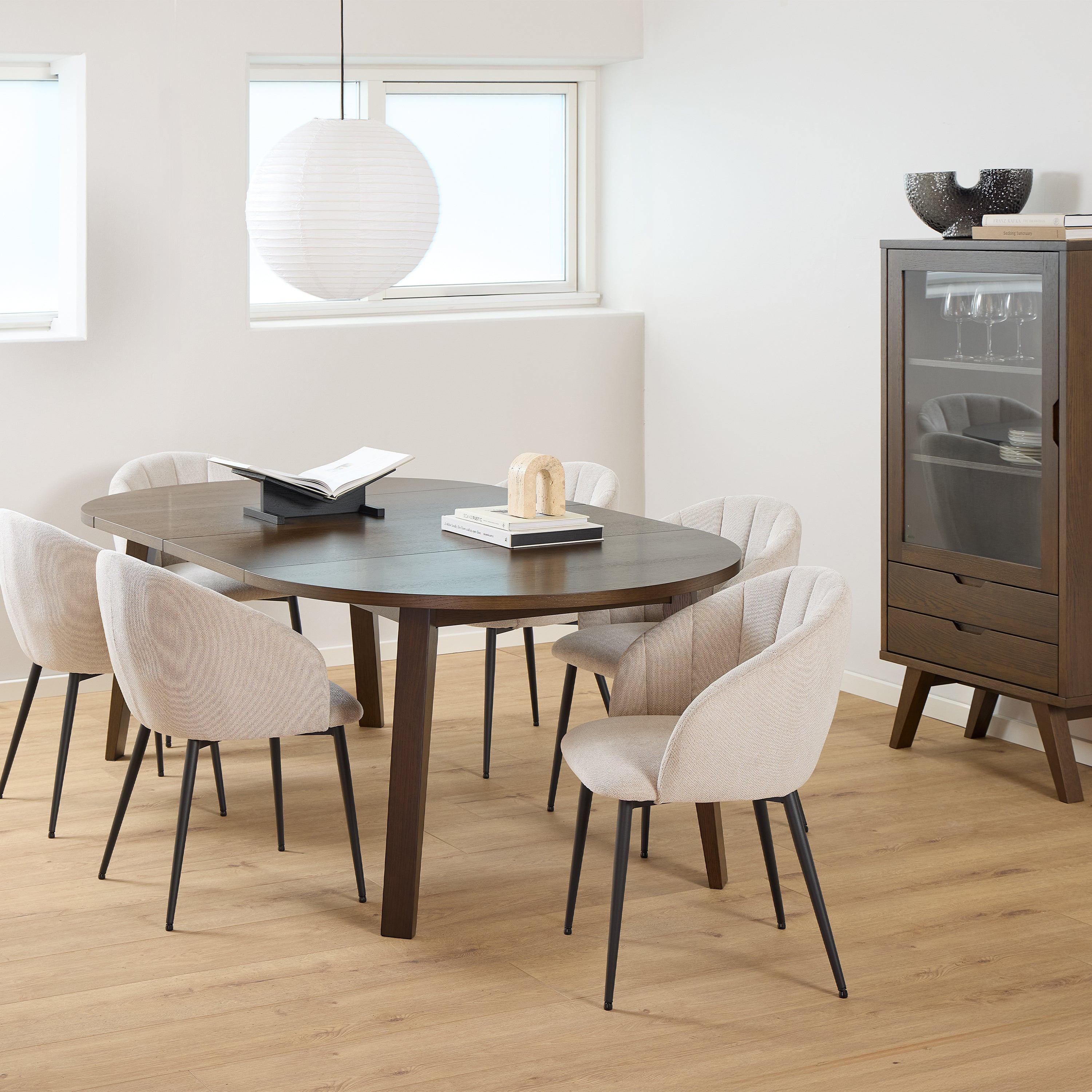 A-Line Round Extendable Dining Table in Smoked Oak 120/220 x 120 x 75cm - image 5
