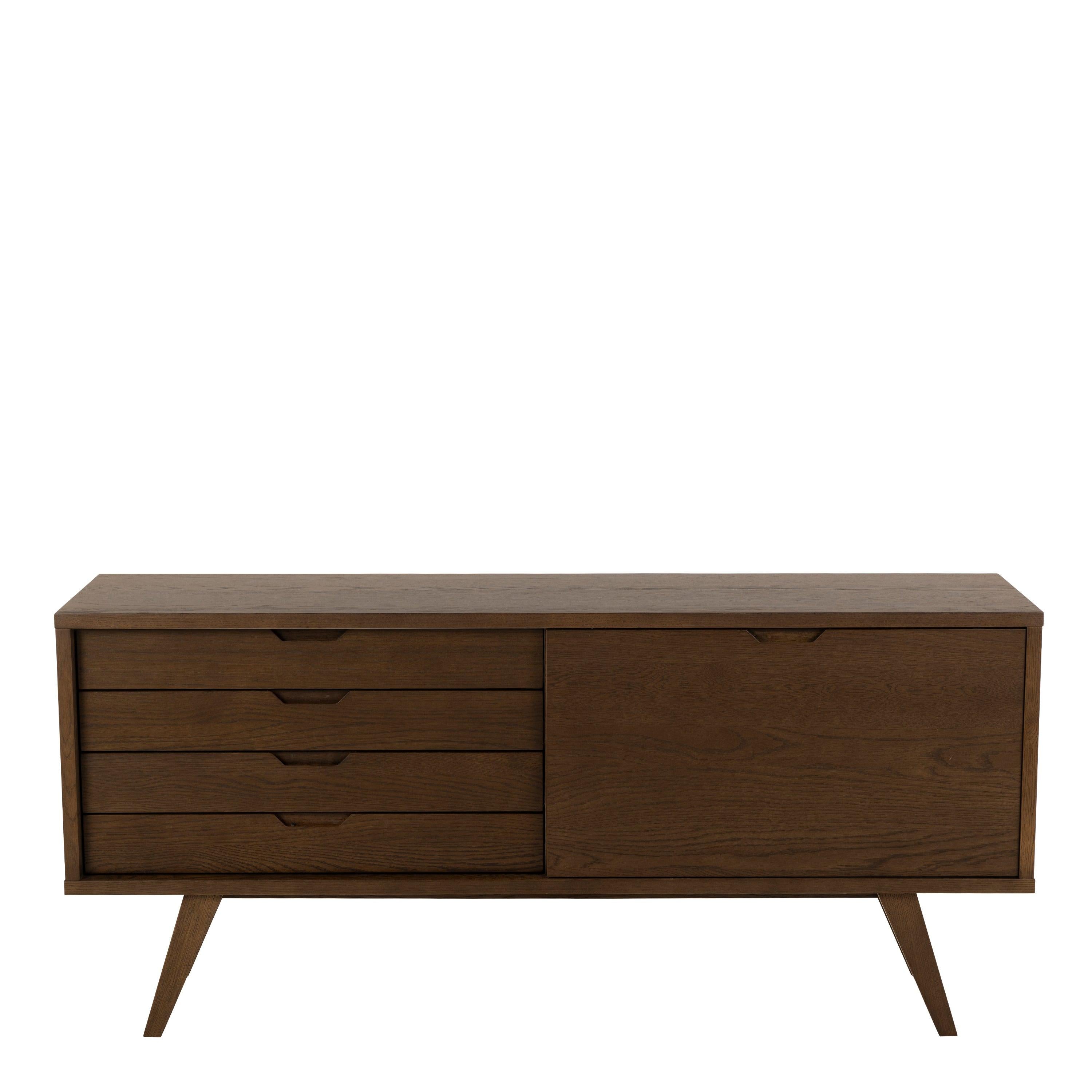 A-Line Sideboard with 4 Drawers and Sliding Door in Smoked Oak - image 2