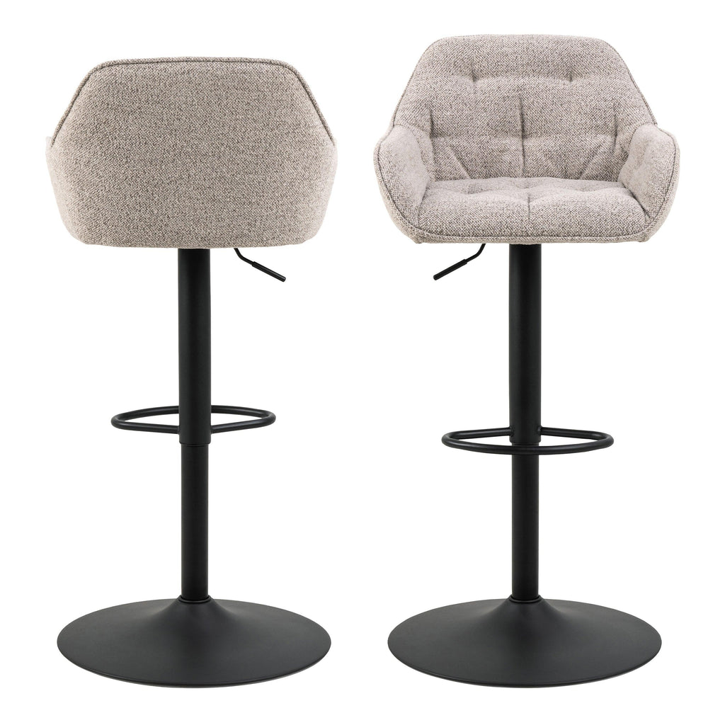 Brooke Swivel Bar Stool with Height Adjustable Function in Monza Beige Set of 2 - image 2