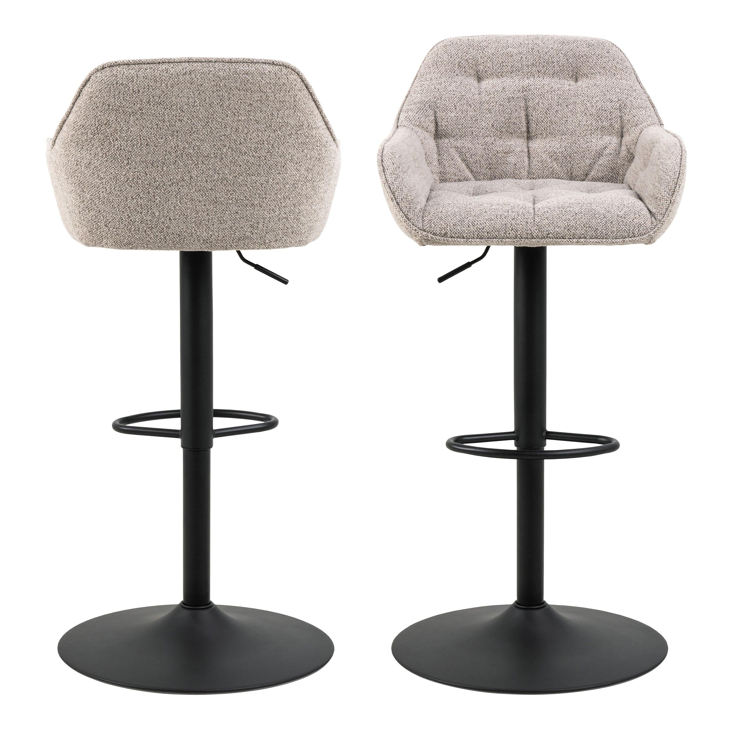 Brooke Swivel Bar Stool with Height Adjustable Function in Monza Beige Set of 2 - image 2