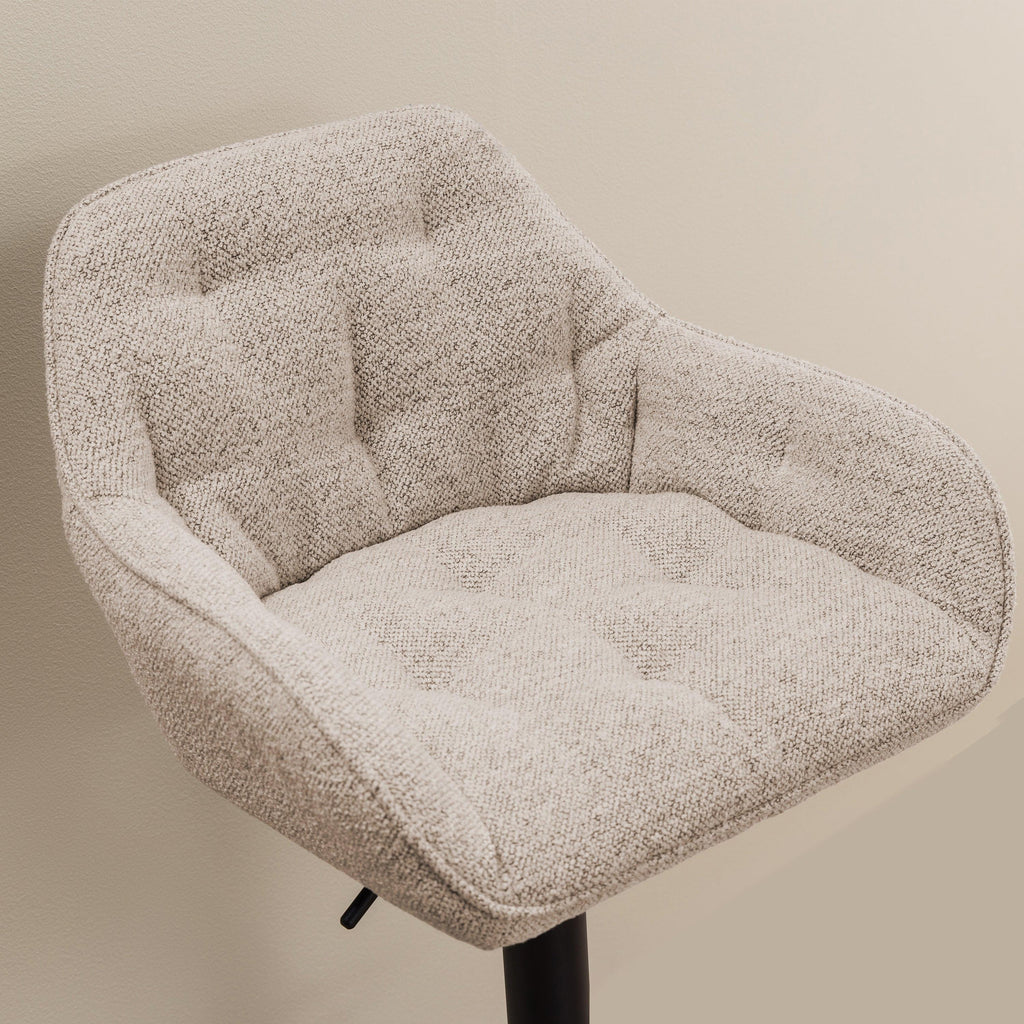 Brooke Swivel Bar Stool with Height Adjustable Function in Monza Beige Set of 2 - image 5
