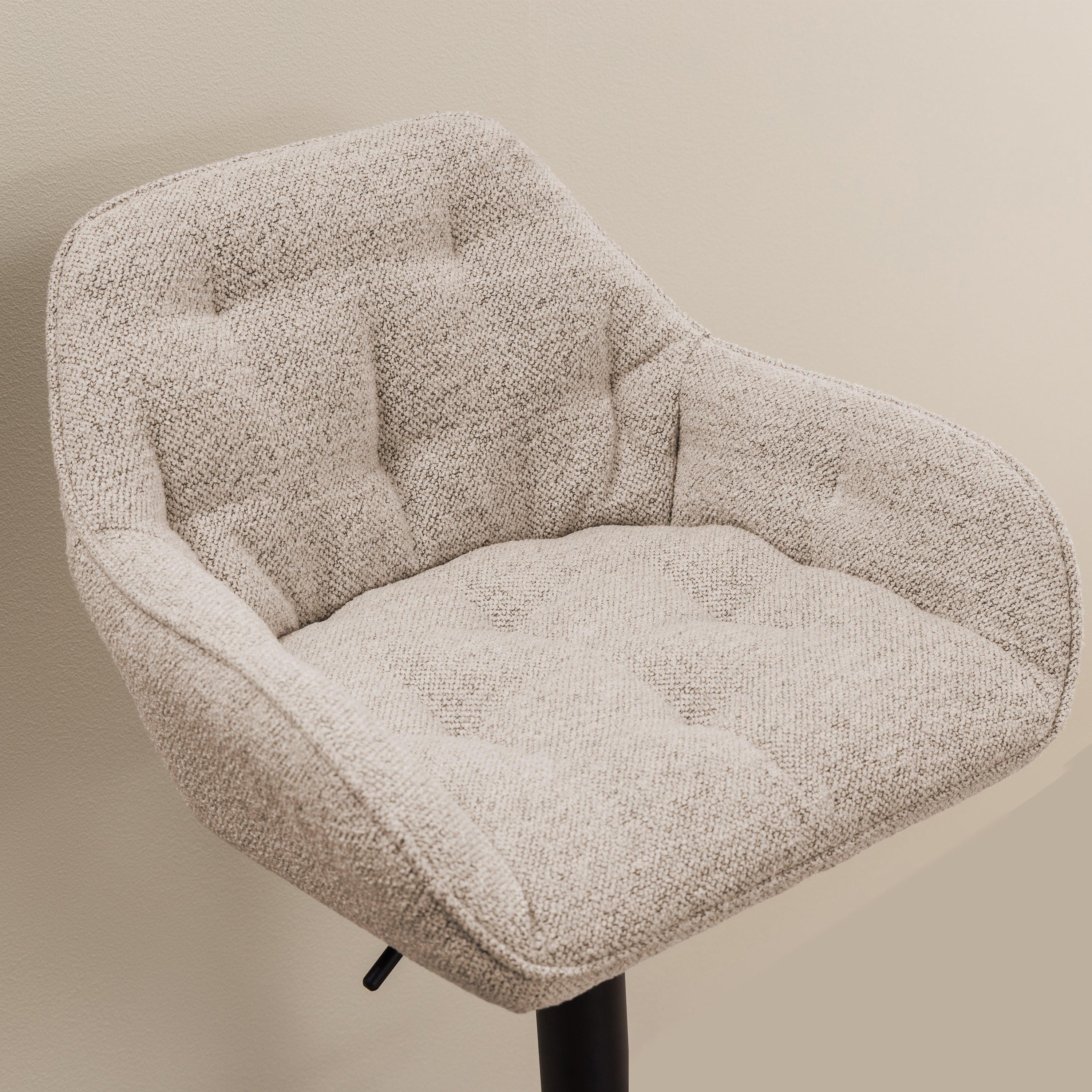 Brooke Swivel Bar Stool with Height Adjustable Function in Monza Beige Set of 2 - image 5