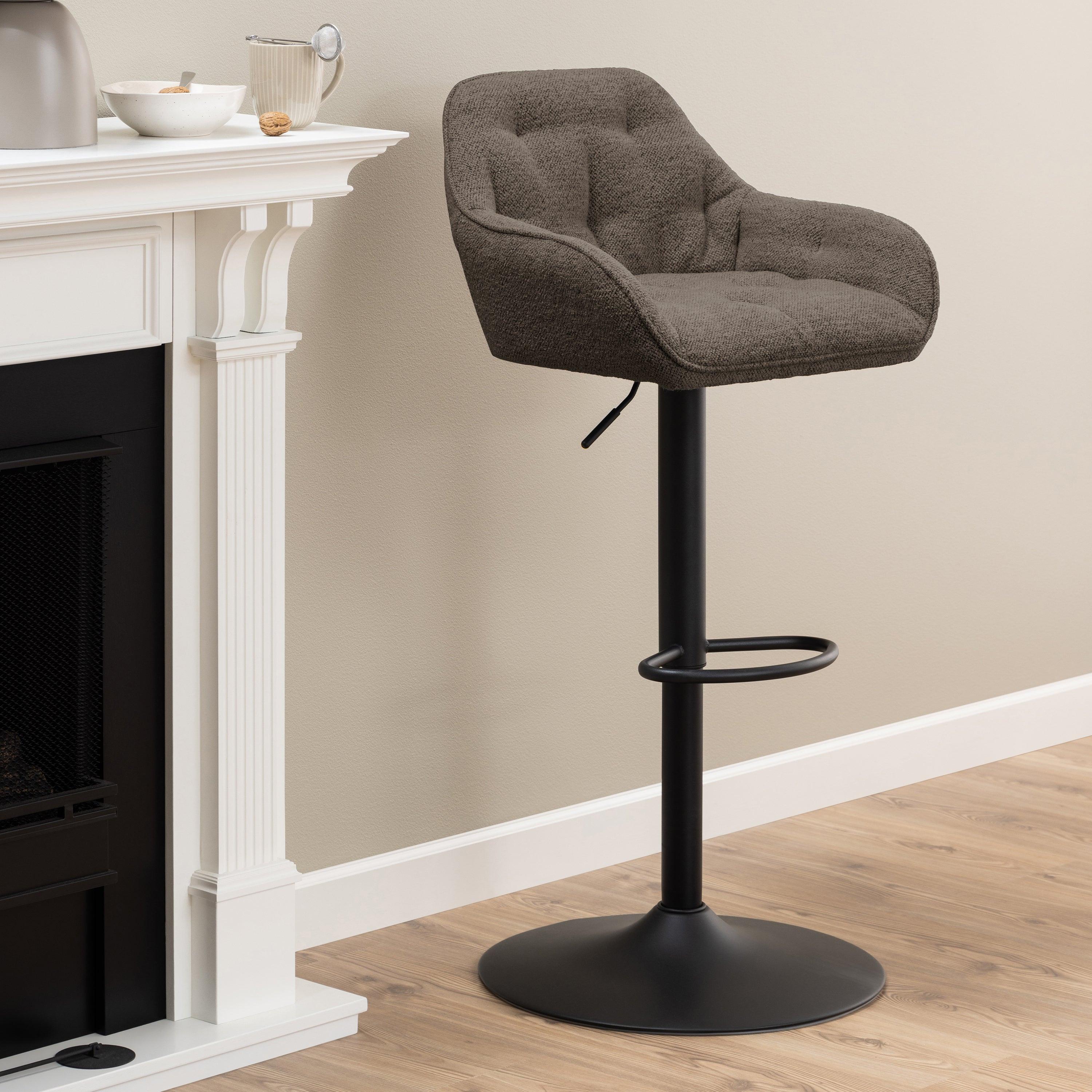 Brooke Swivel Bar Stool with Height Adjustable Function in Taupe Set of 2 - image 4