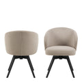Darlene Dining Chair with Armrest and Swivel Function in Beige - image 2
